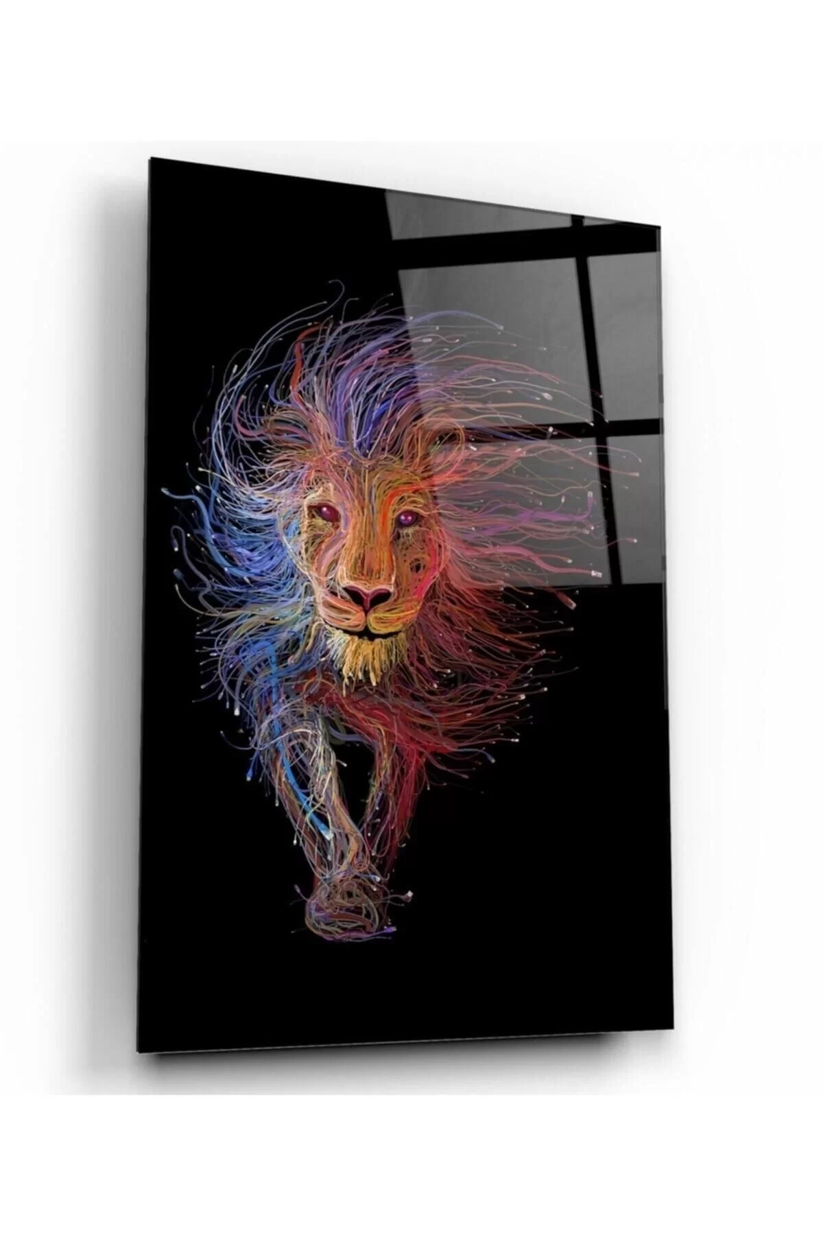 Lion Glass Painting