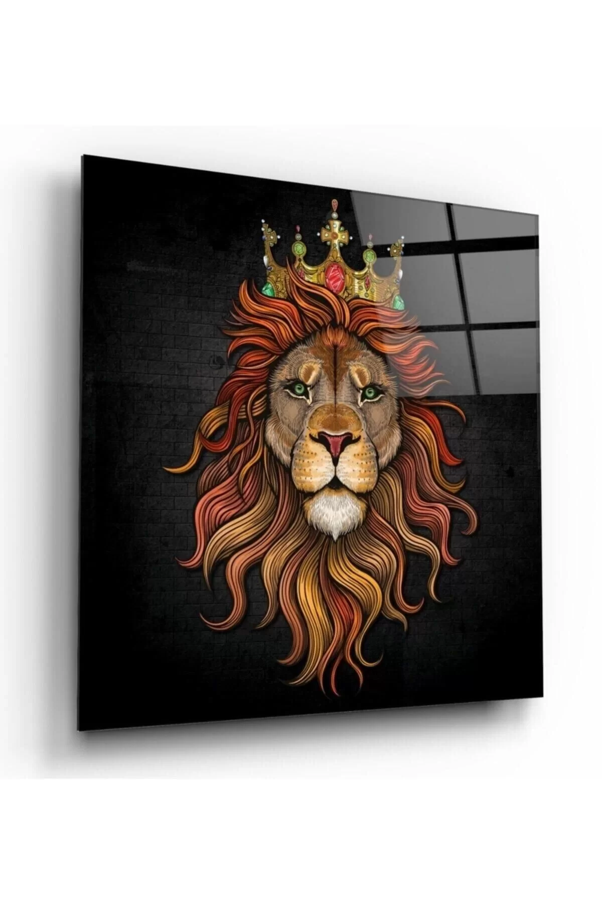 Lion Glass Painting