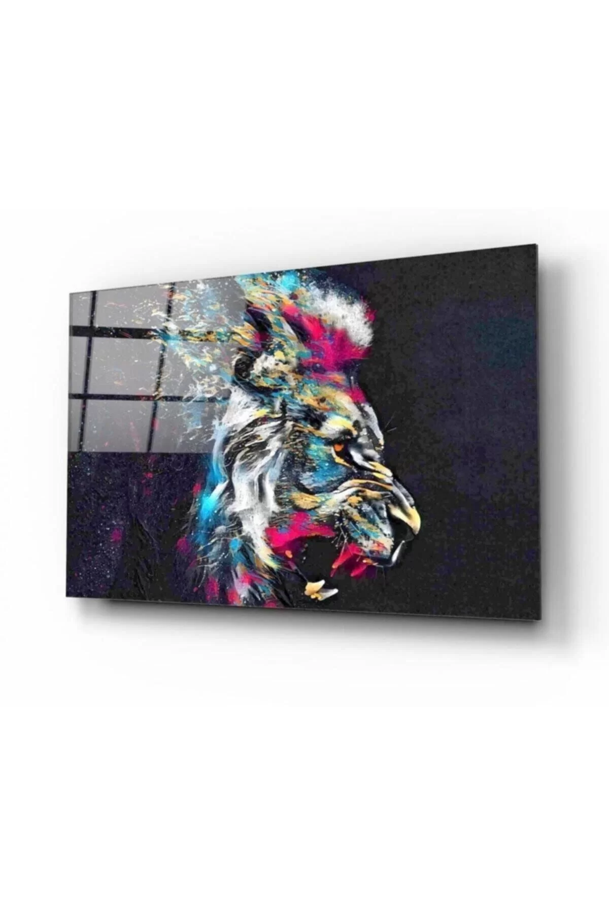 Lion Glass Painting