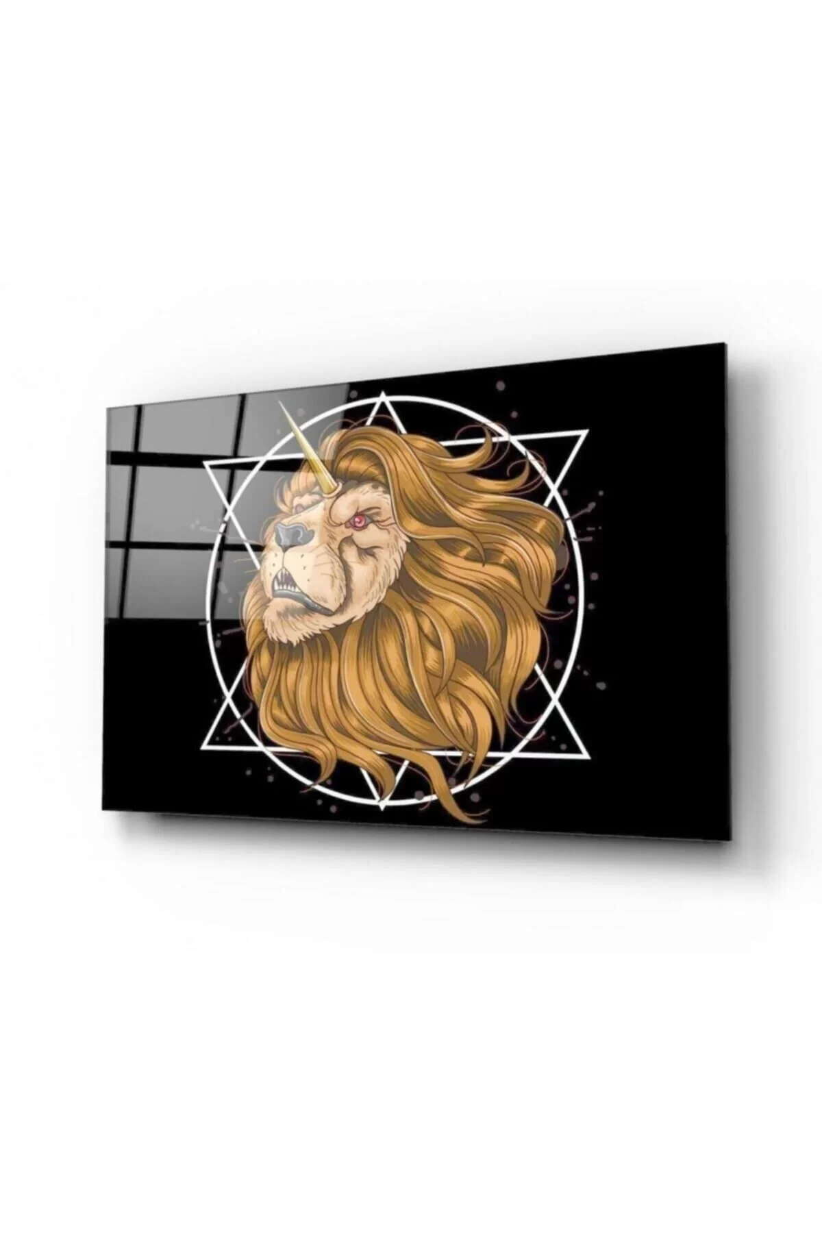 Lion Glass Painting