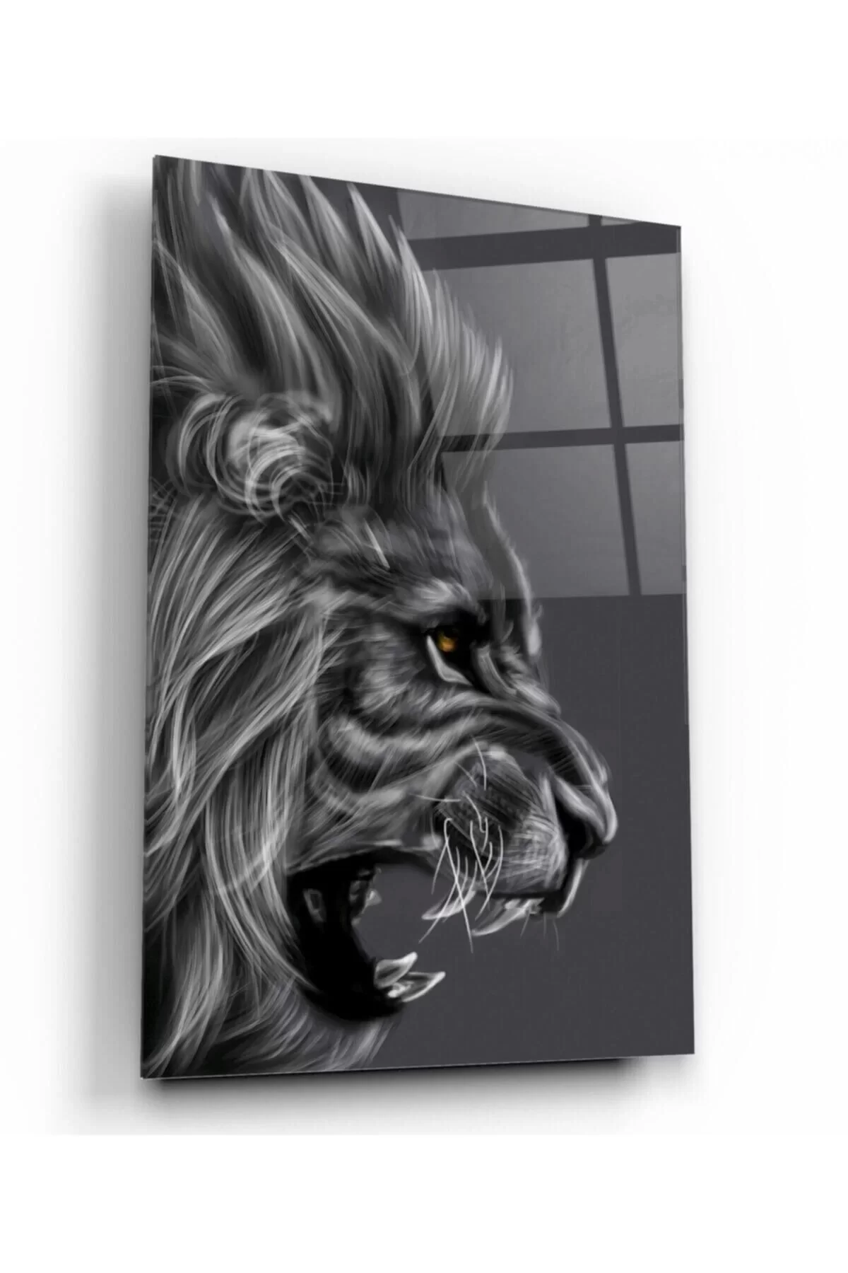 Lion Glass Painting