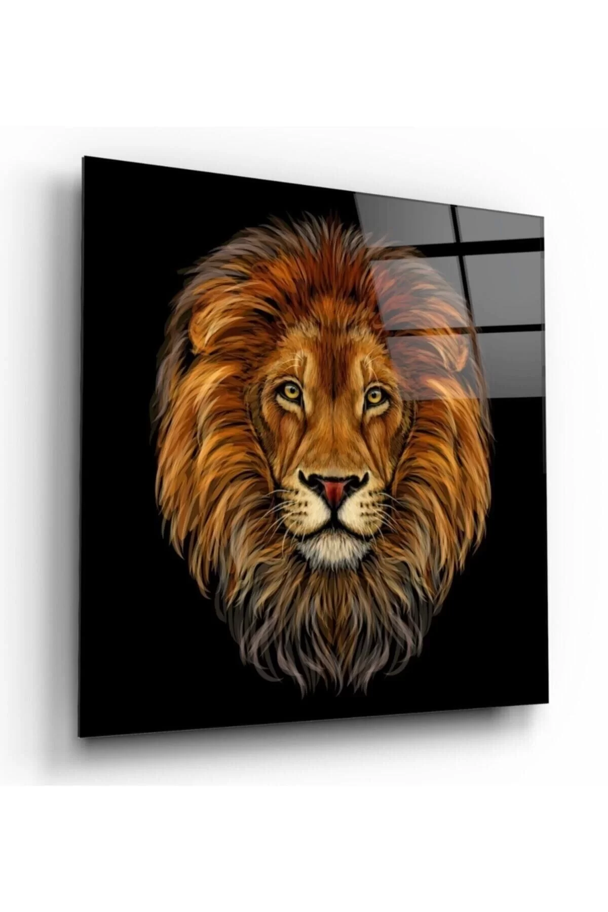 Lion Glass Painting