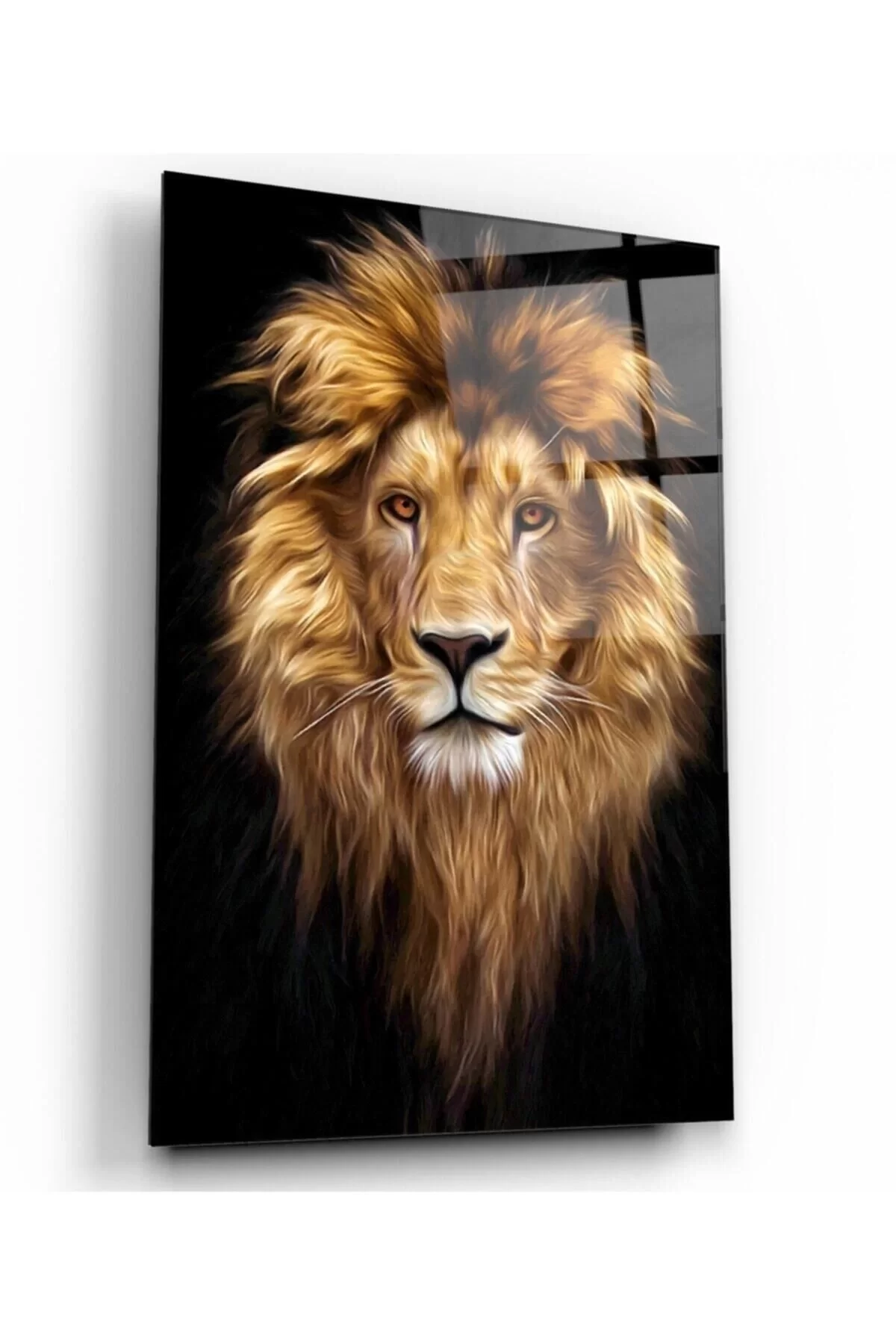 Lion Glass Painting