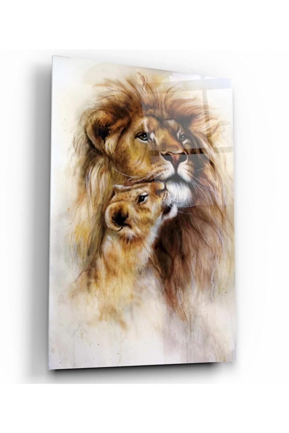 Lion Glass Painting