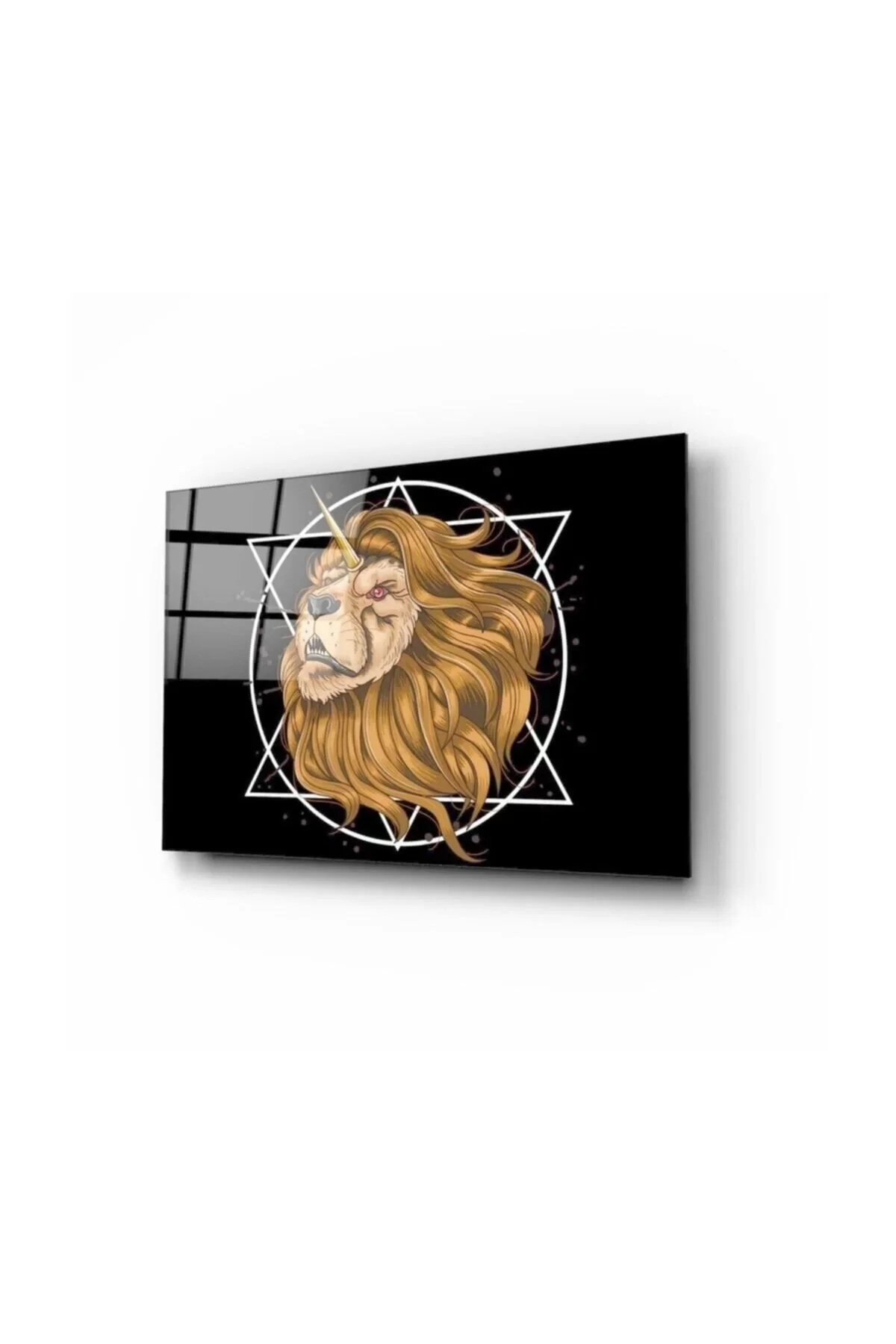 Lion Glass Painting 50x70 Cm