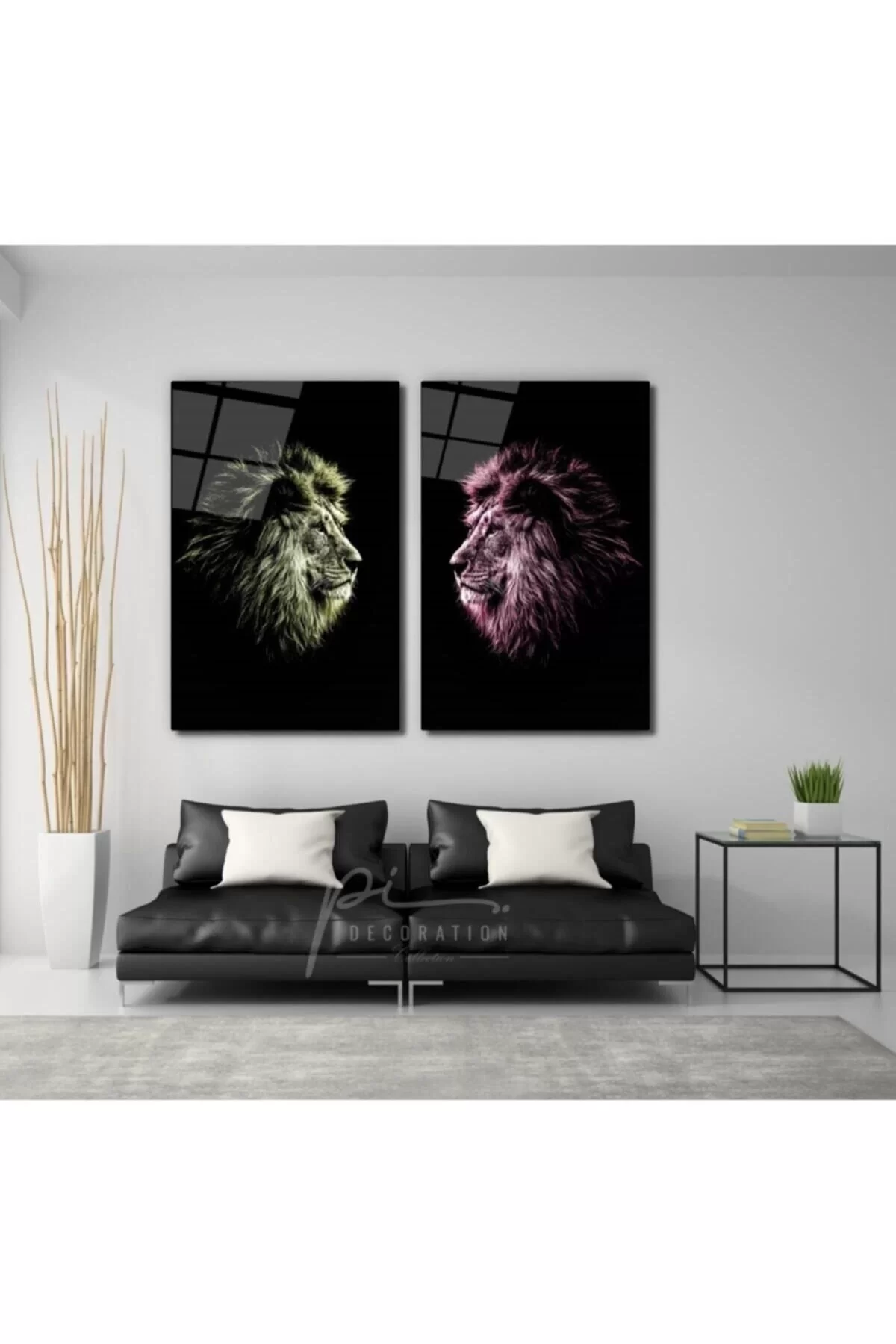 Lion Double Glass Painting