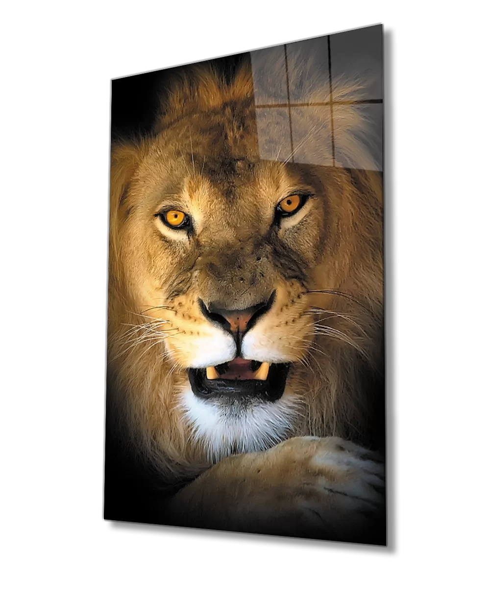 Lion Animal Glass Painting