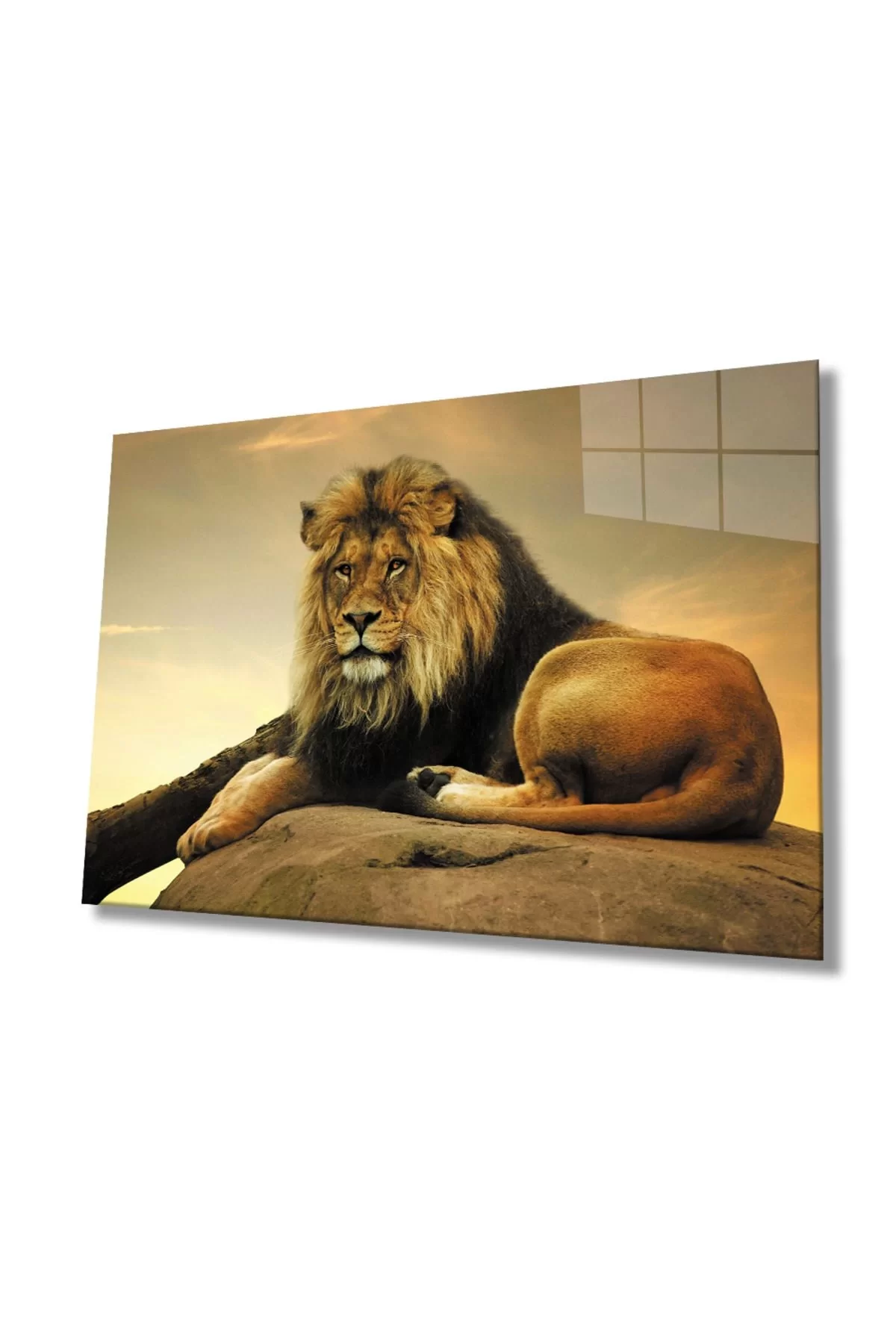 Lion Animal Glass Painting 4mm Durable Tempered Glass