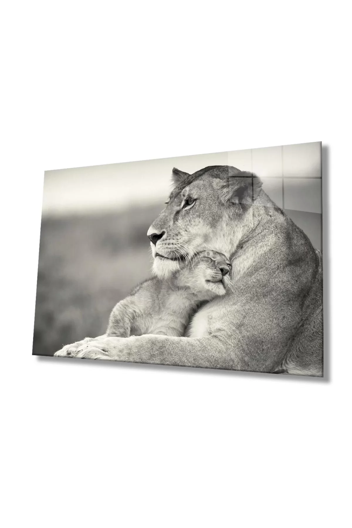 Lion Animal Glass Painting 4mm Durable Tempered Glass