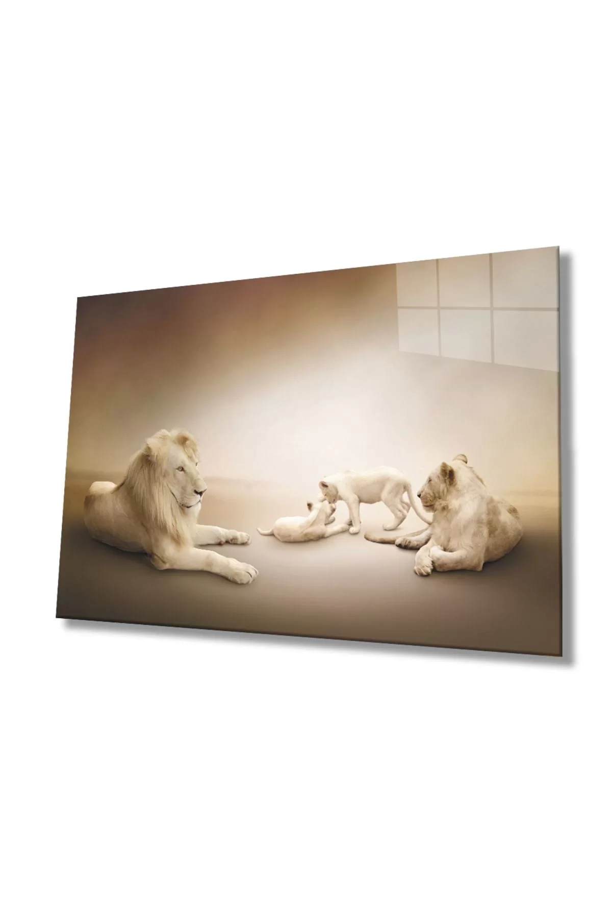 Lion Animal Glass Painting 4mm Durable Tempered Glass