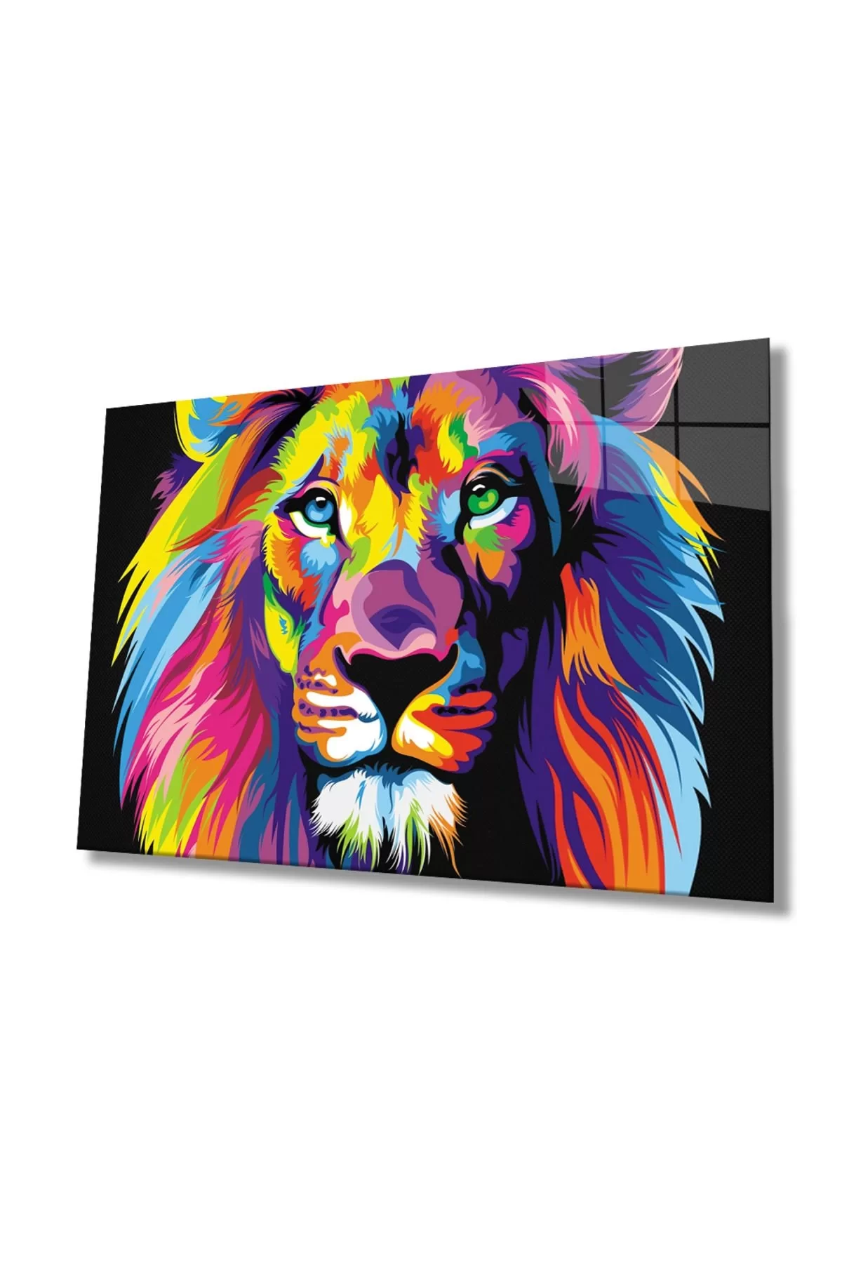 Lion Animal Glass Painting 4mm Durable Tempered Glass