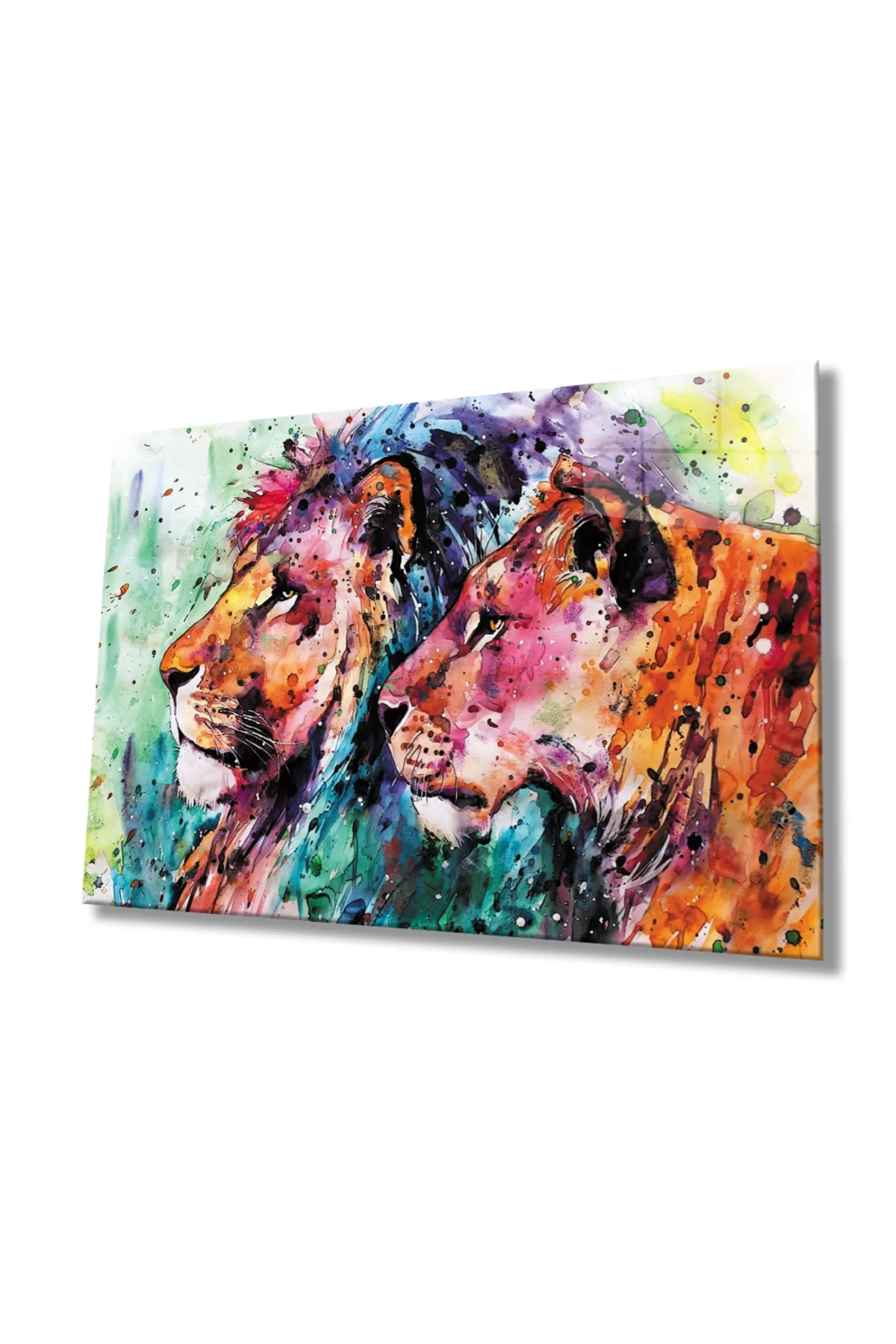 Lion Animal Glass Painting 4mm Durable Tempered Glass