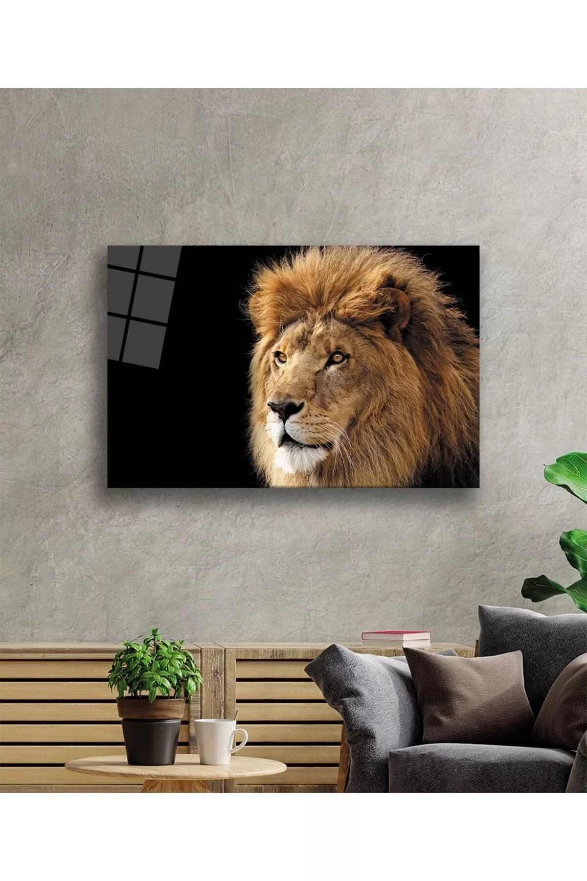 Lion Animal Glass Painting 4mm Durable Tempered Glass