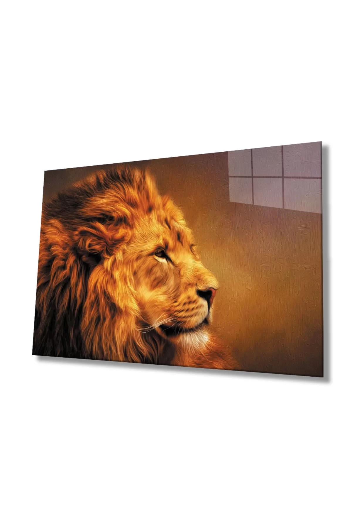 Lion Animal Glass Painting 4mm Durable Tempered Glass