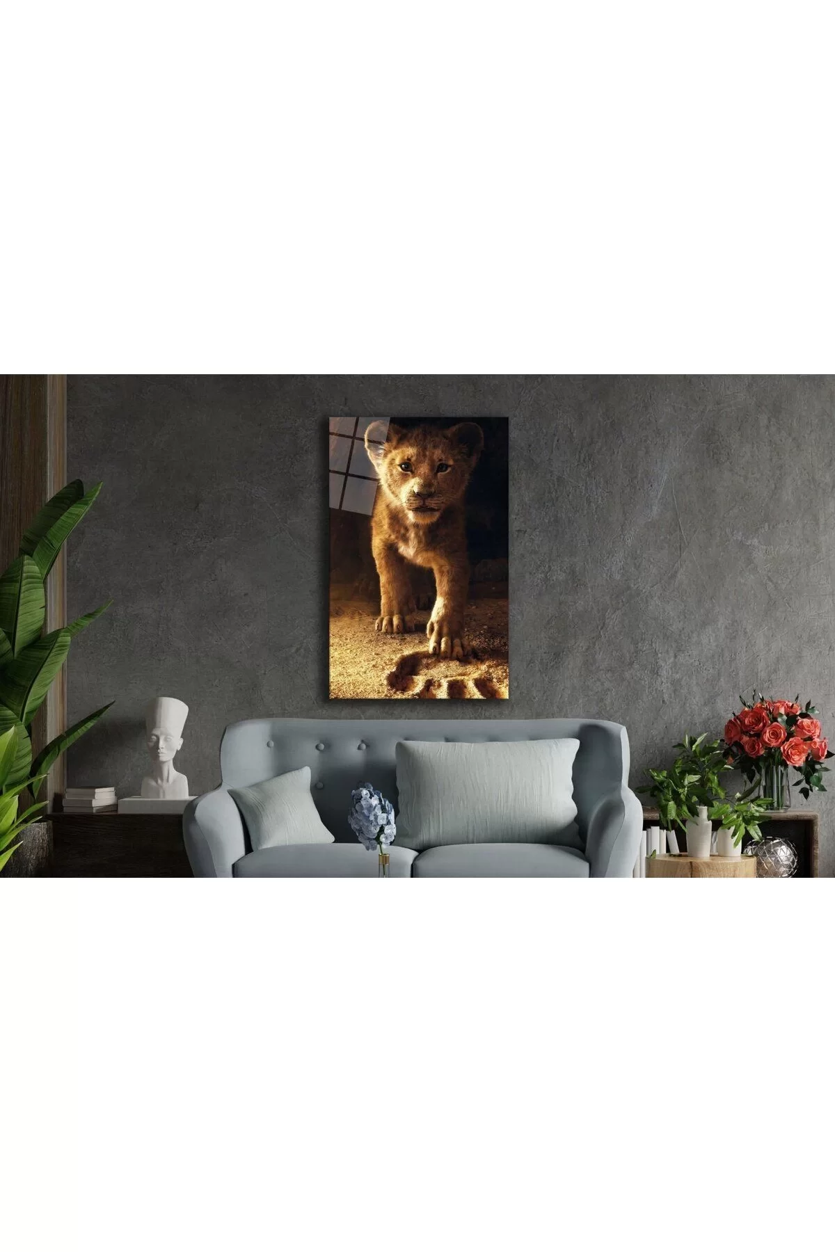 Lion Animal Tempered Glass Painting