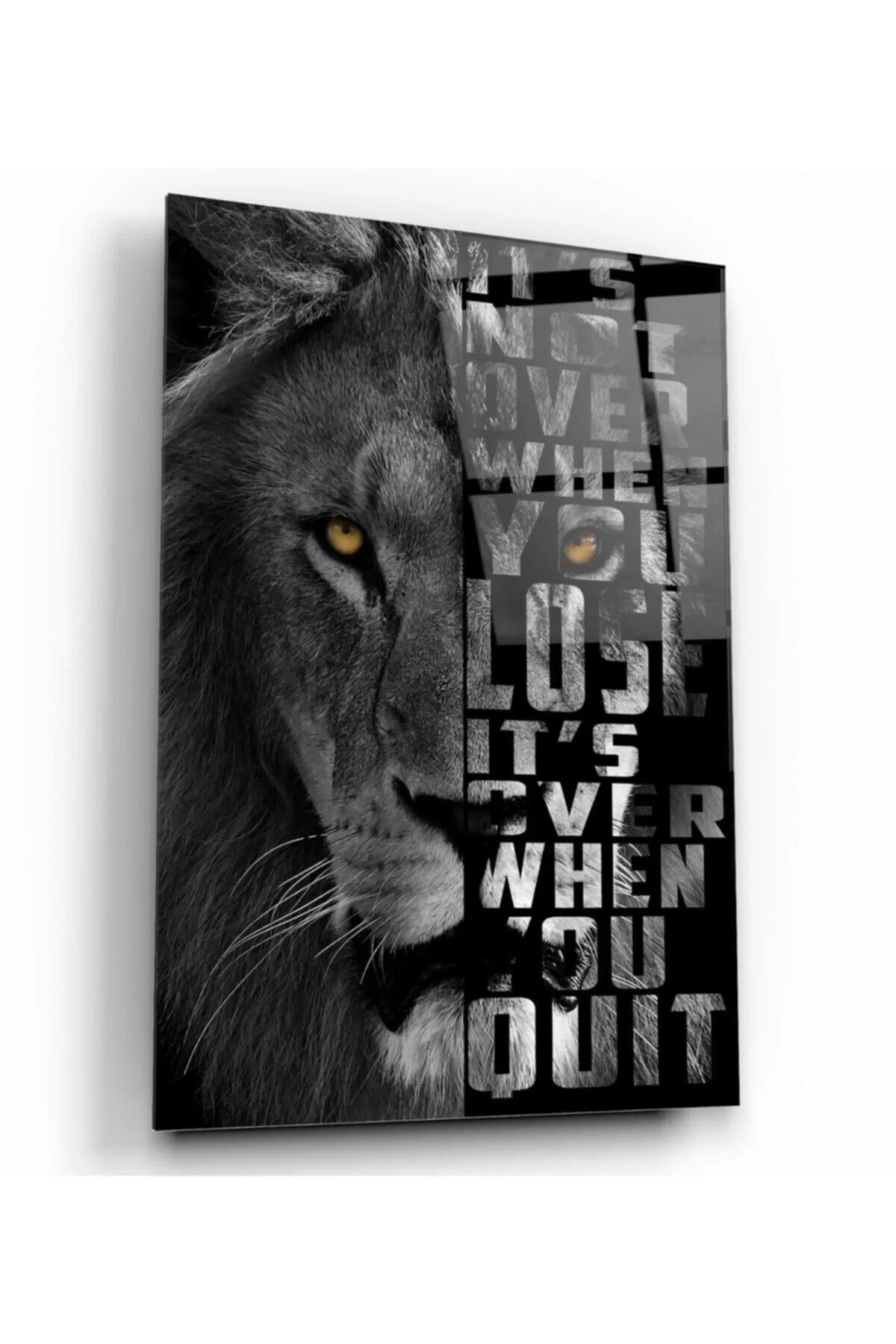 Lion Motivation Glass Painting