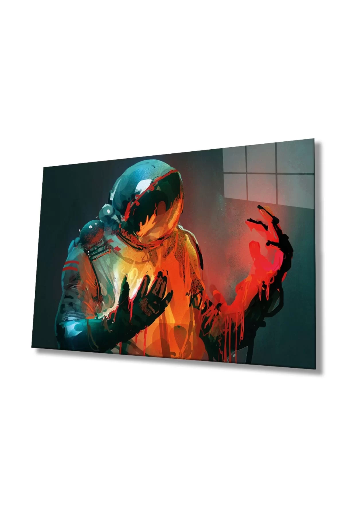 Astronaut Space Universe Glass Painting, Home And Office Wall Decoration,