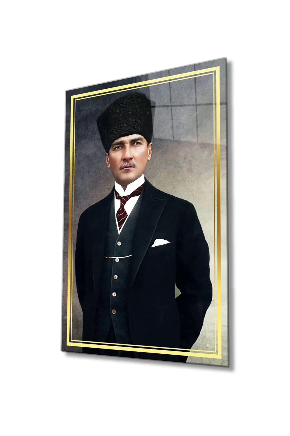 Ataturk Glass Painting Home And Office Wall Decor Large Painting Durable Glass