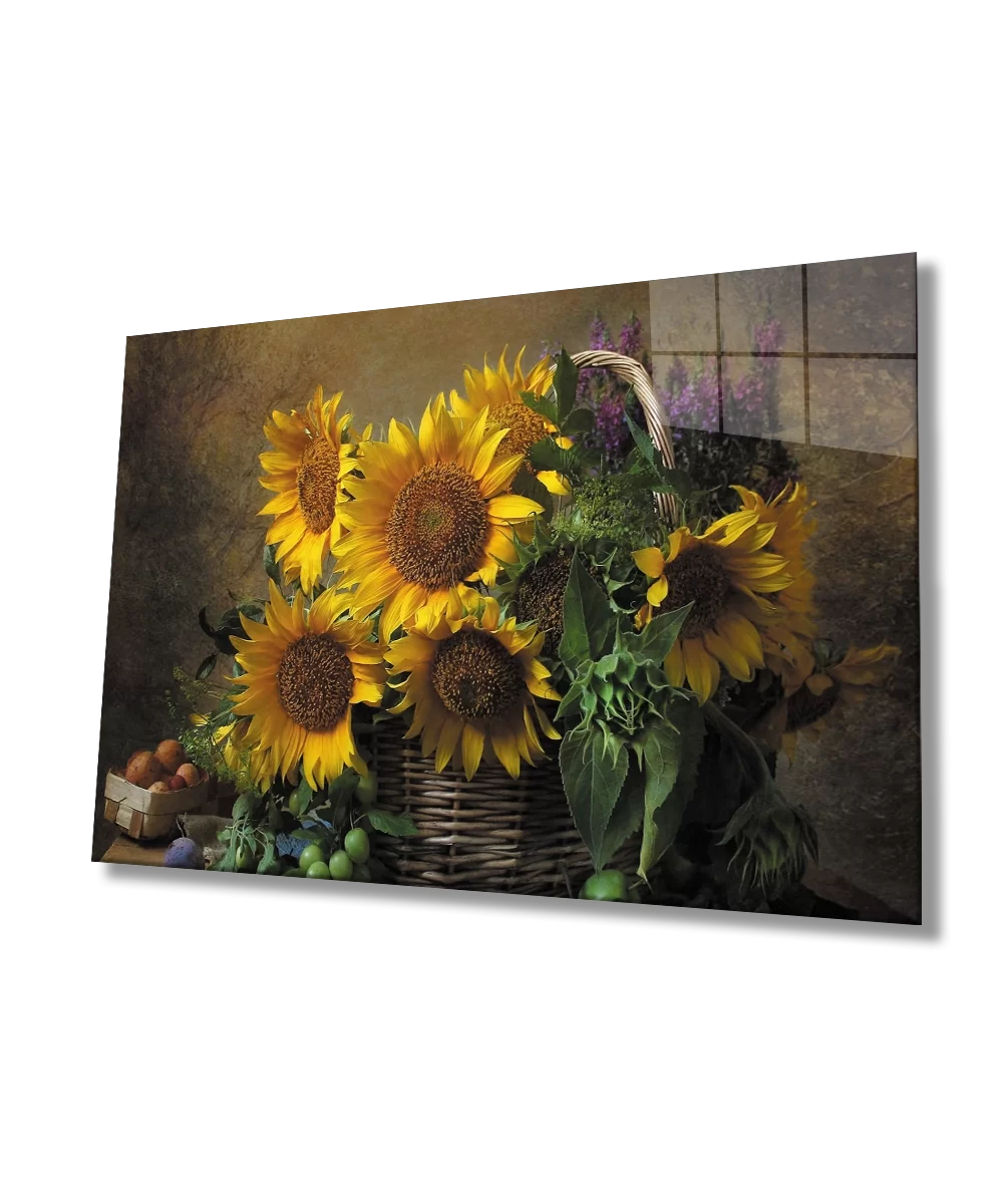 Sunflower Still Life Glass Painting Still Life