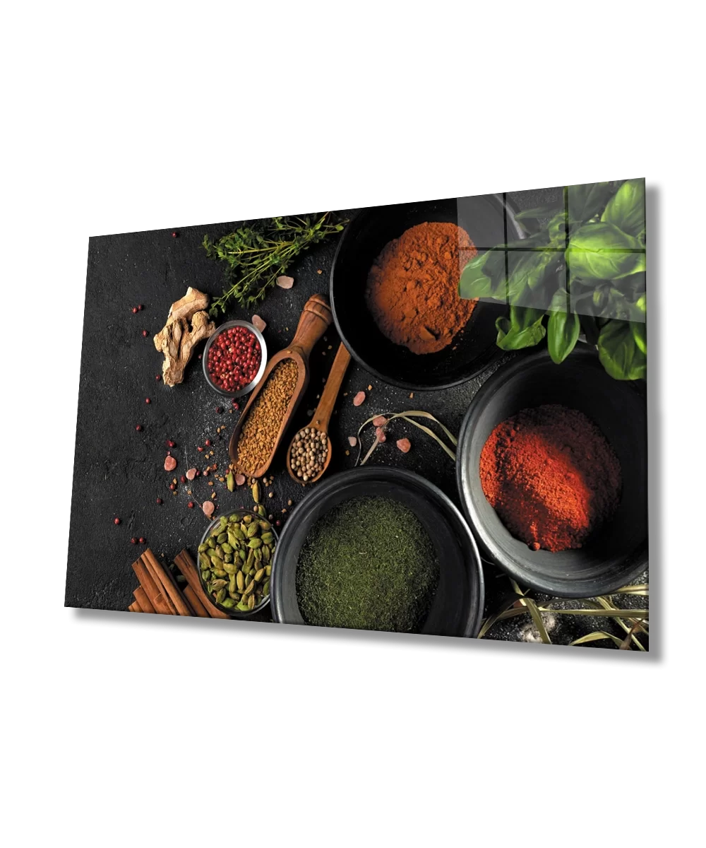 Spice Kitchen Still Life Glass Painting