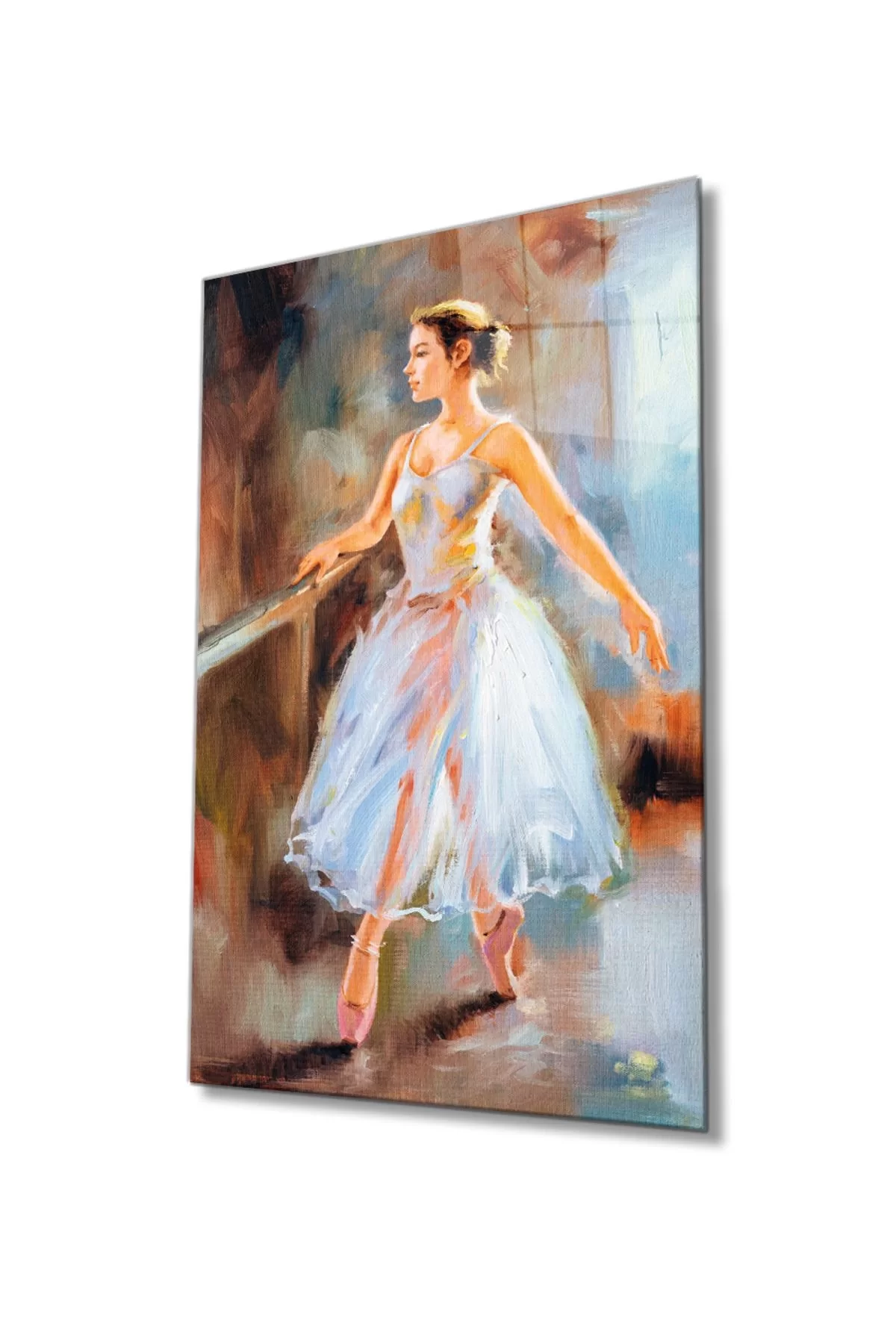 Ballerina Woman Glass Painting, Home And Office Wall Decor, Large Tempered 4 Mm Glass Painting