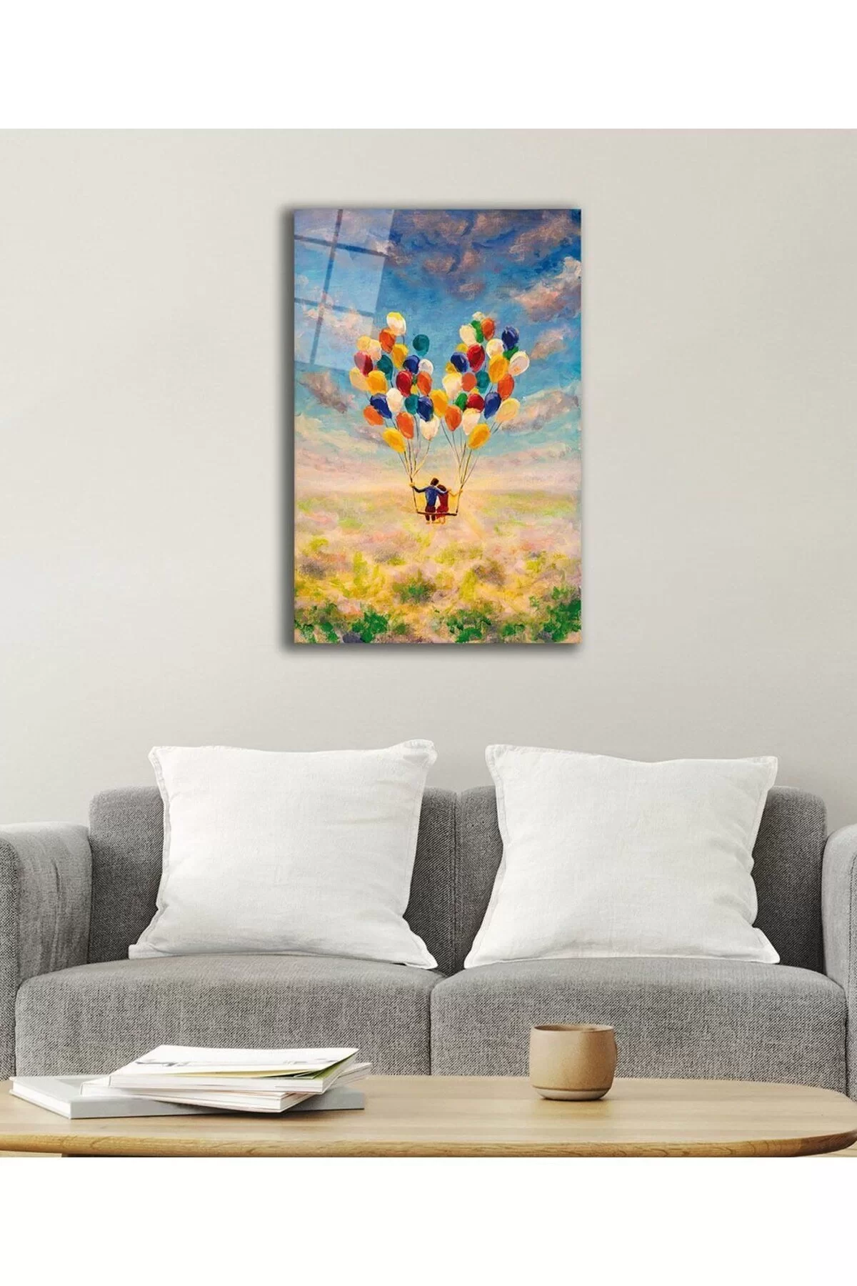 Balloons Abstract Tempered Glass Painting