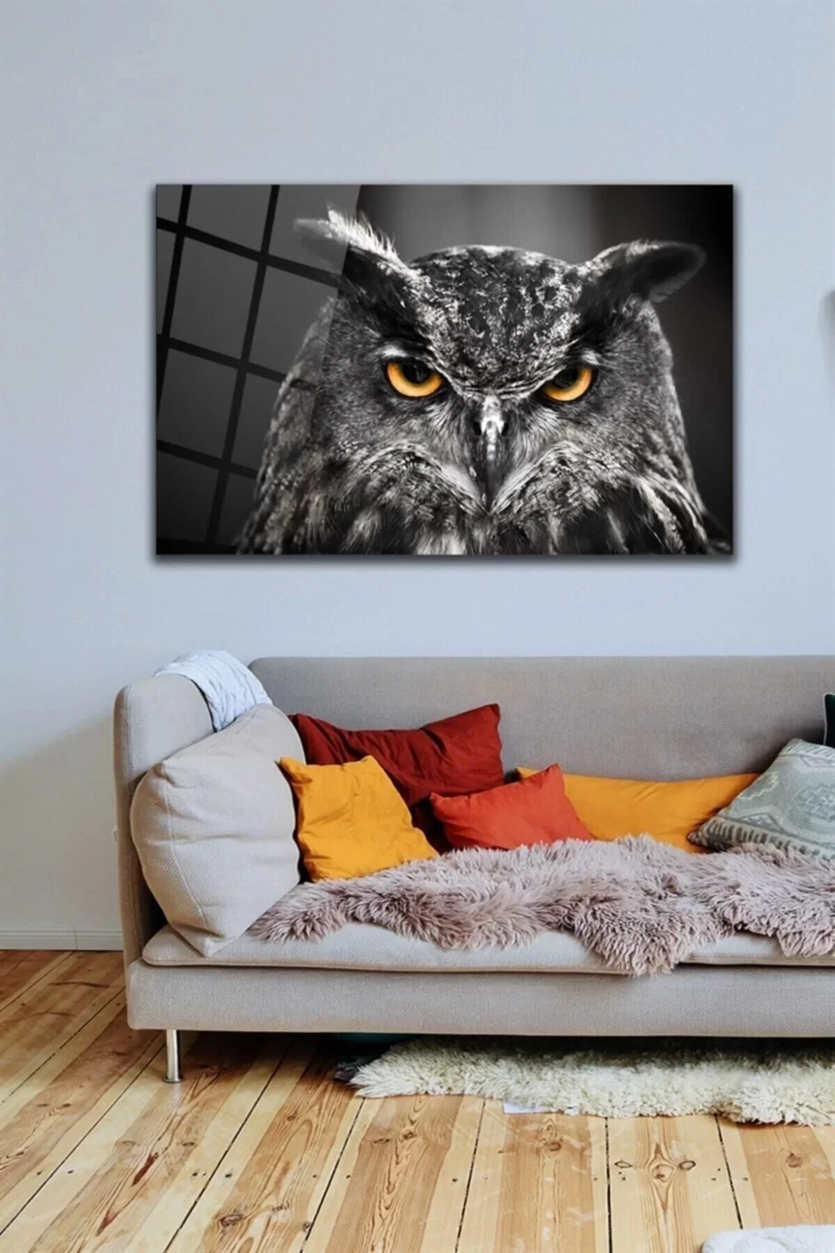 Owl Glass Painting Wall Decoration