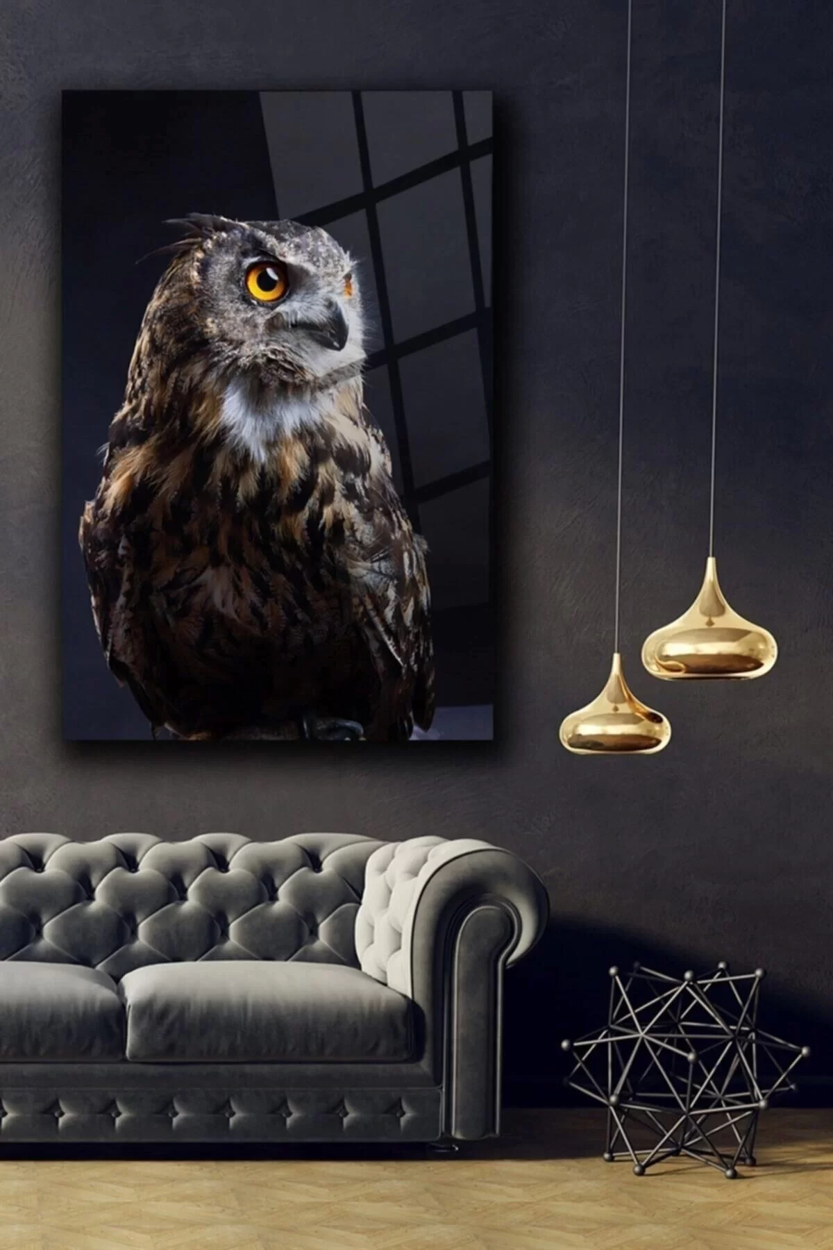 Owl Glass Painting Wall Decoration, Home Decoration, Wall Painting, Home Gift