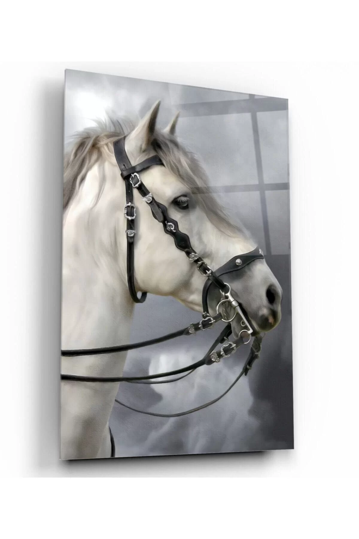 White Horse Glass Painting