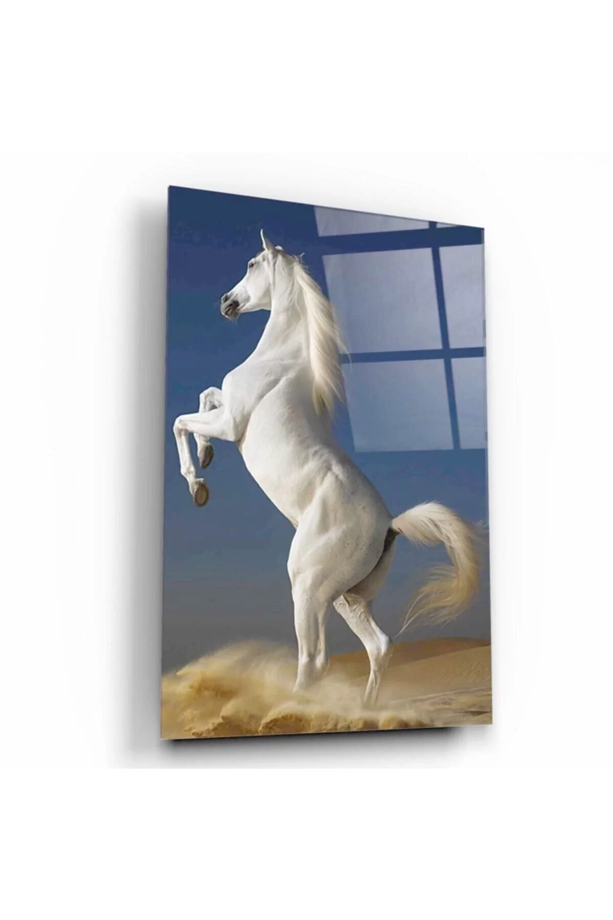 White Horse Glass Painting