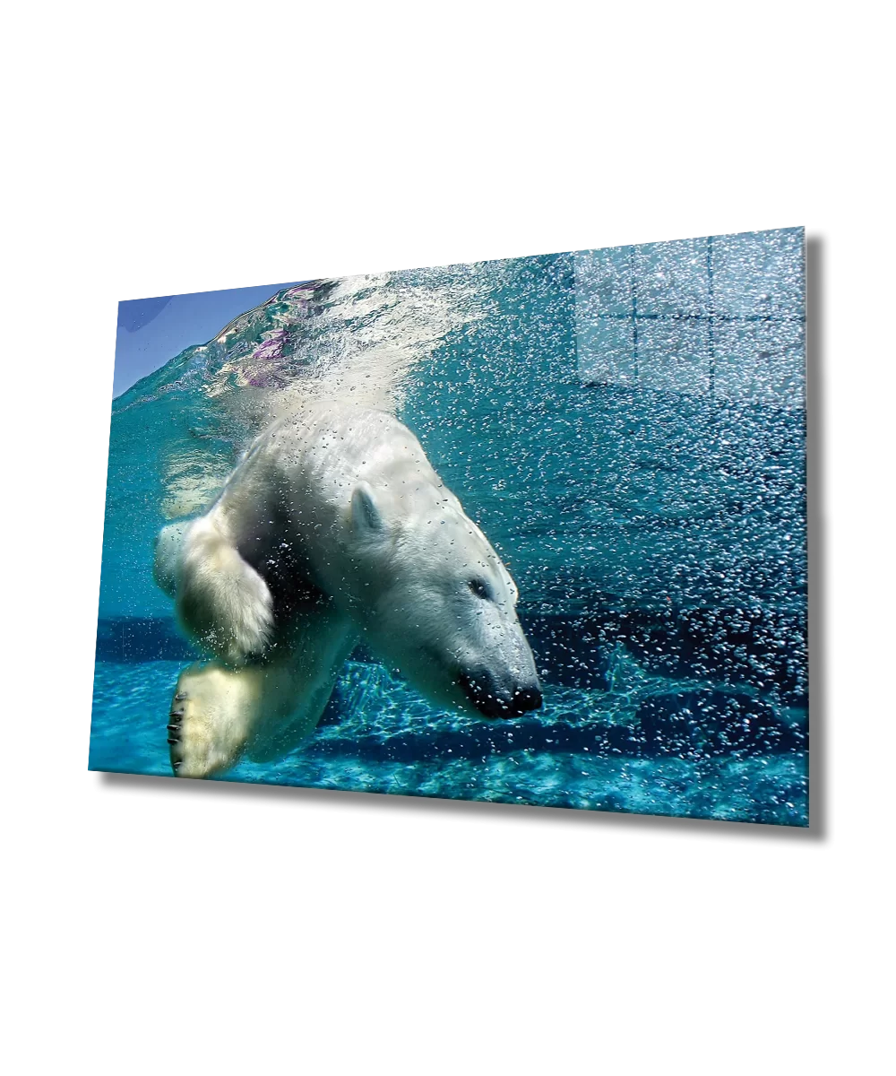 White Bear Glass Painting White Bear In Sea