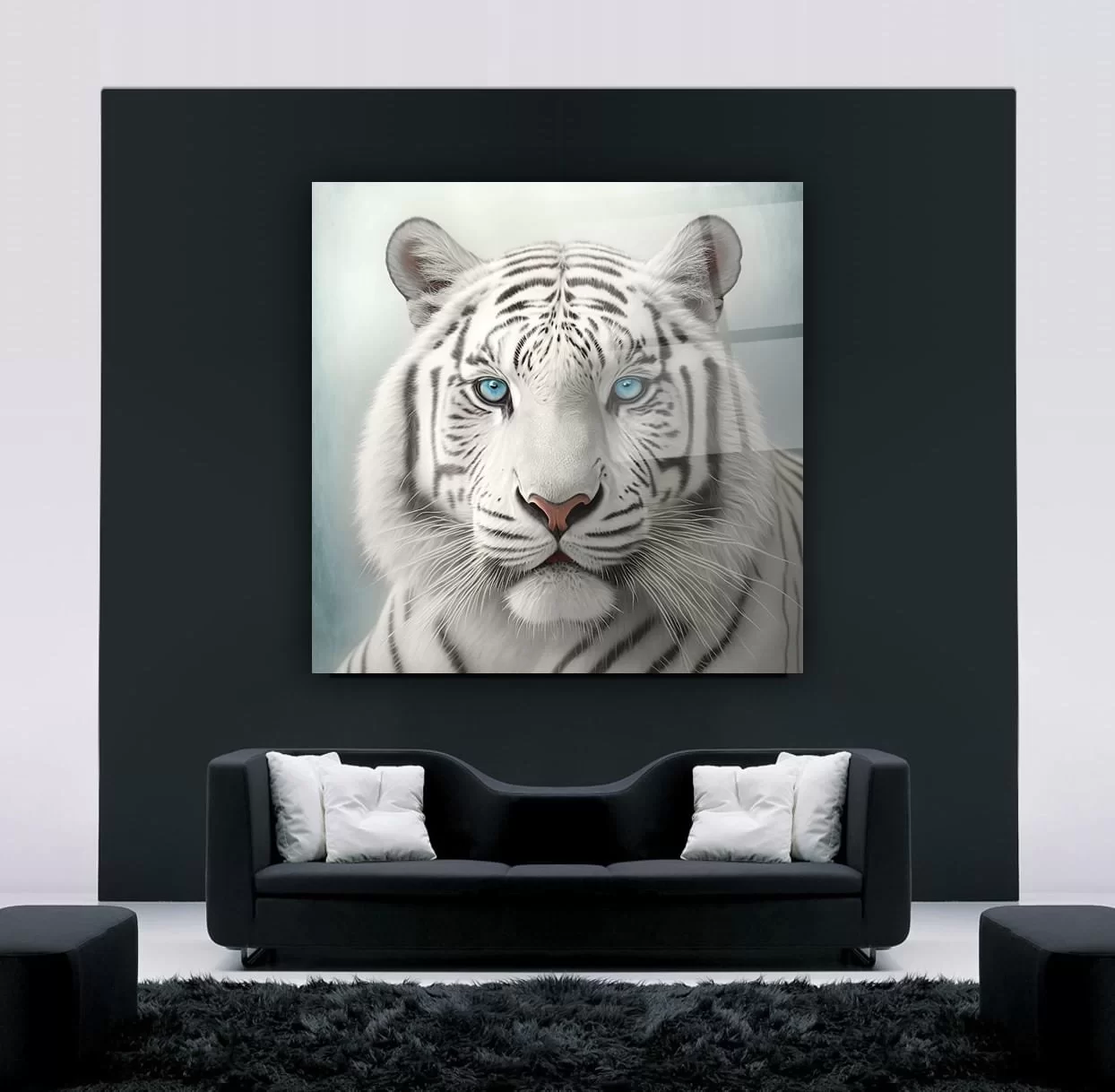 White Tiger Glass Table