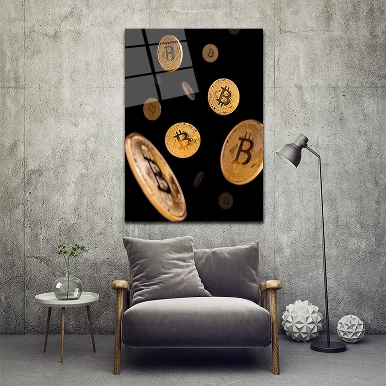 Bitcoin Glass Table