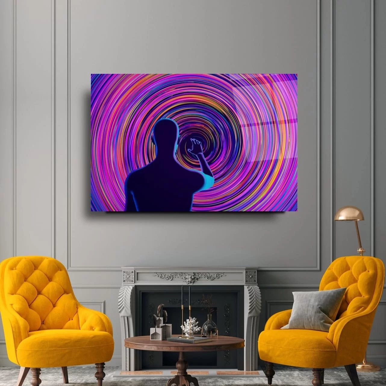 Man in the Void Artistic Glass Painting