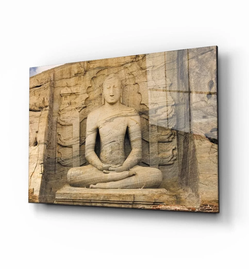 Buddha Statue Glass Painting