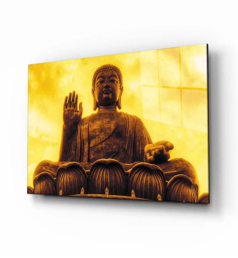 Buddha Statue Glass Painting