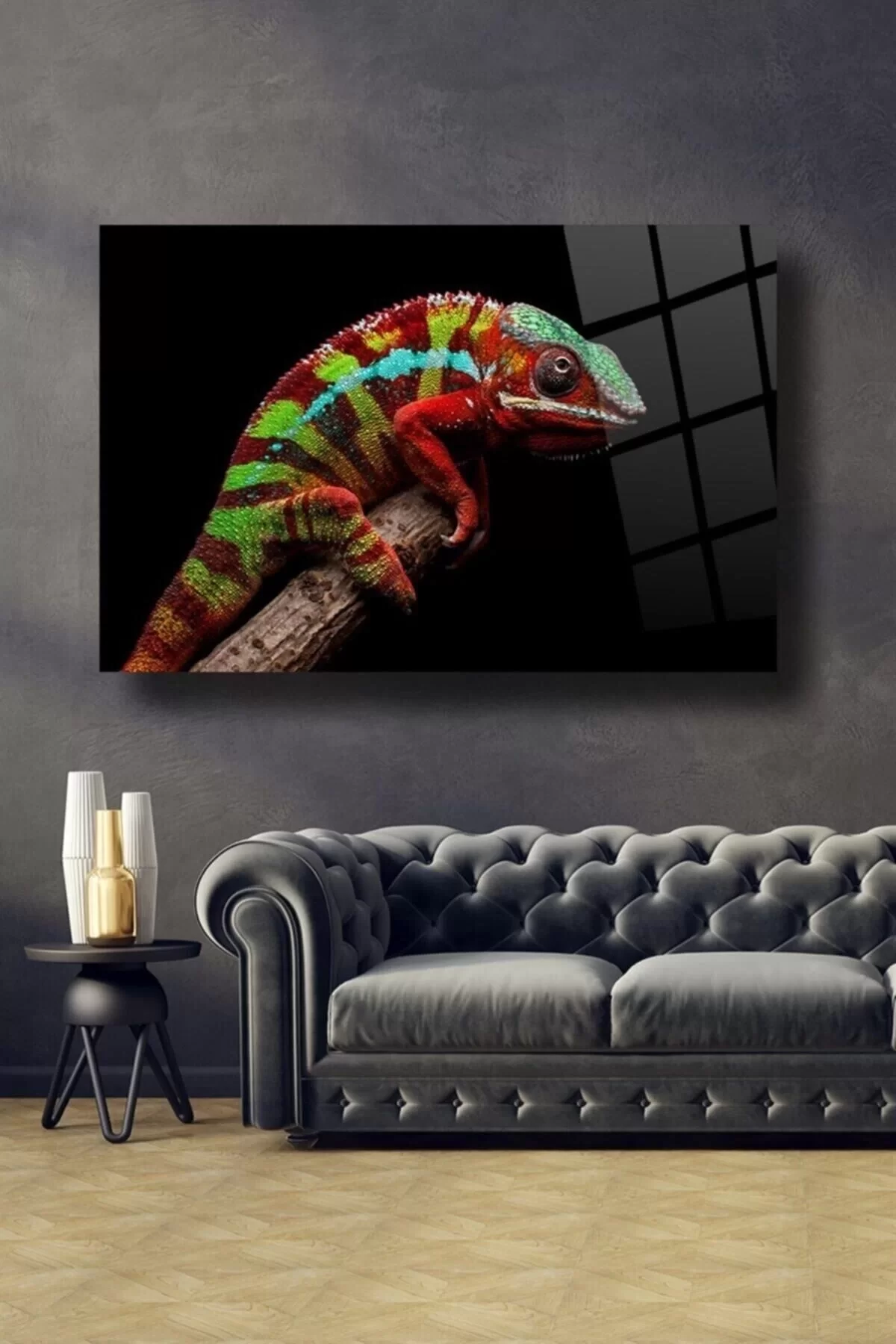 Chameleon Glass Painting Wall Decoration, Home Decoration, Wall Painting, Home Gift