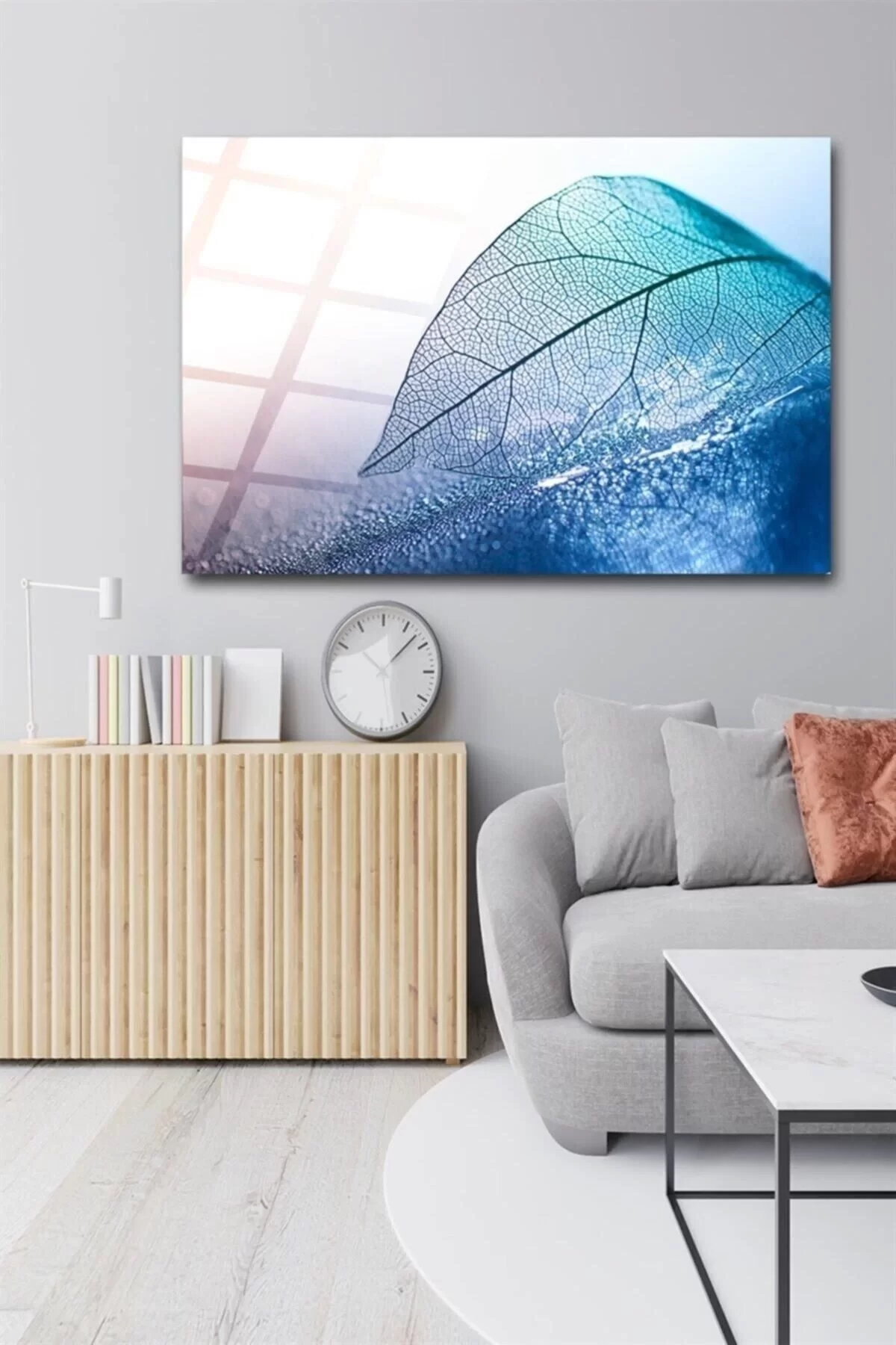 Frosted Leaf Glass Table Wall Decoration