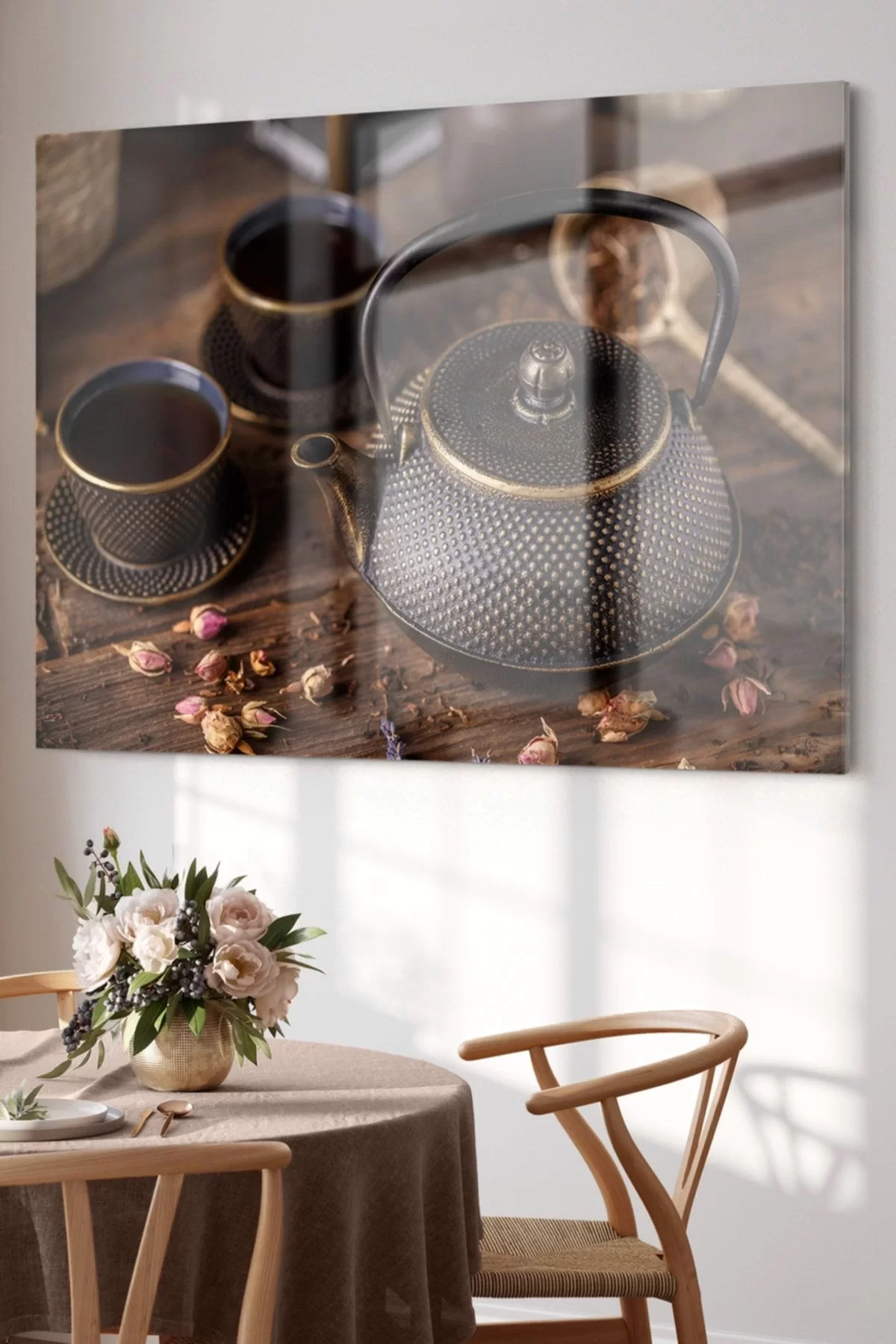 Tea Time | Kitchen Themed Glass Table | 50x70cm