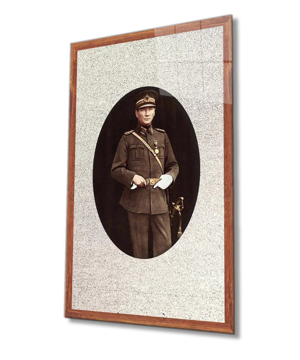 Framed Ataturk Glass Painting