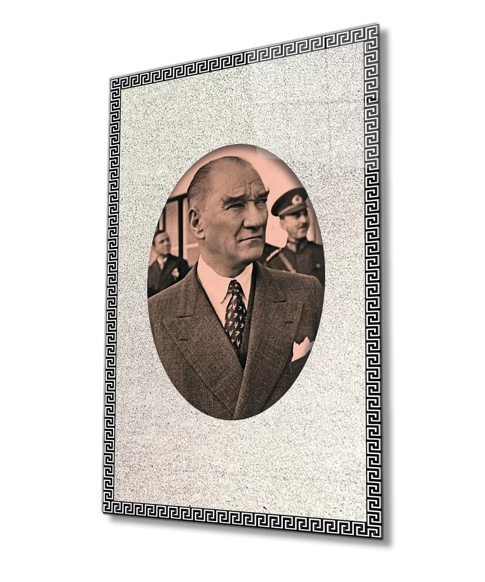 Framed Ataturk Glass Painting