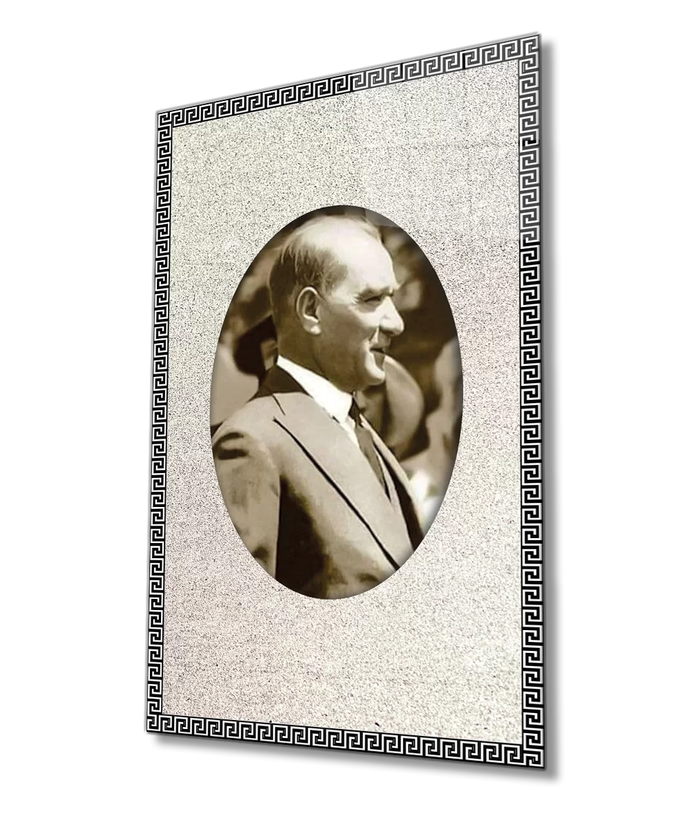 Framed Ataturk Glass Painting