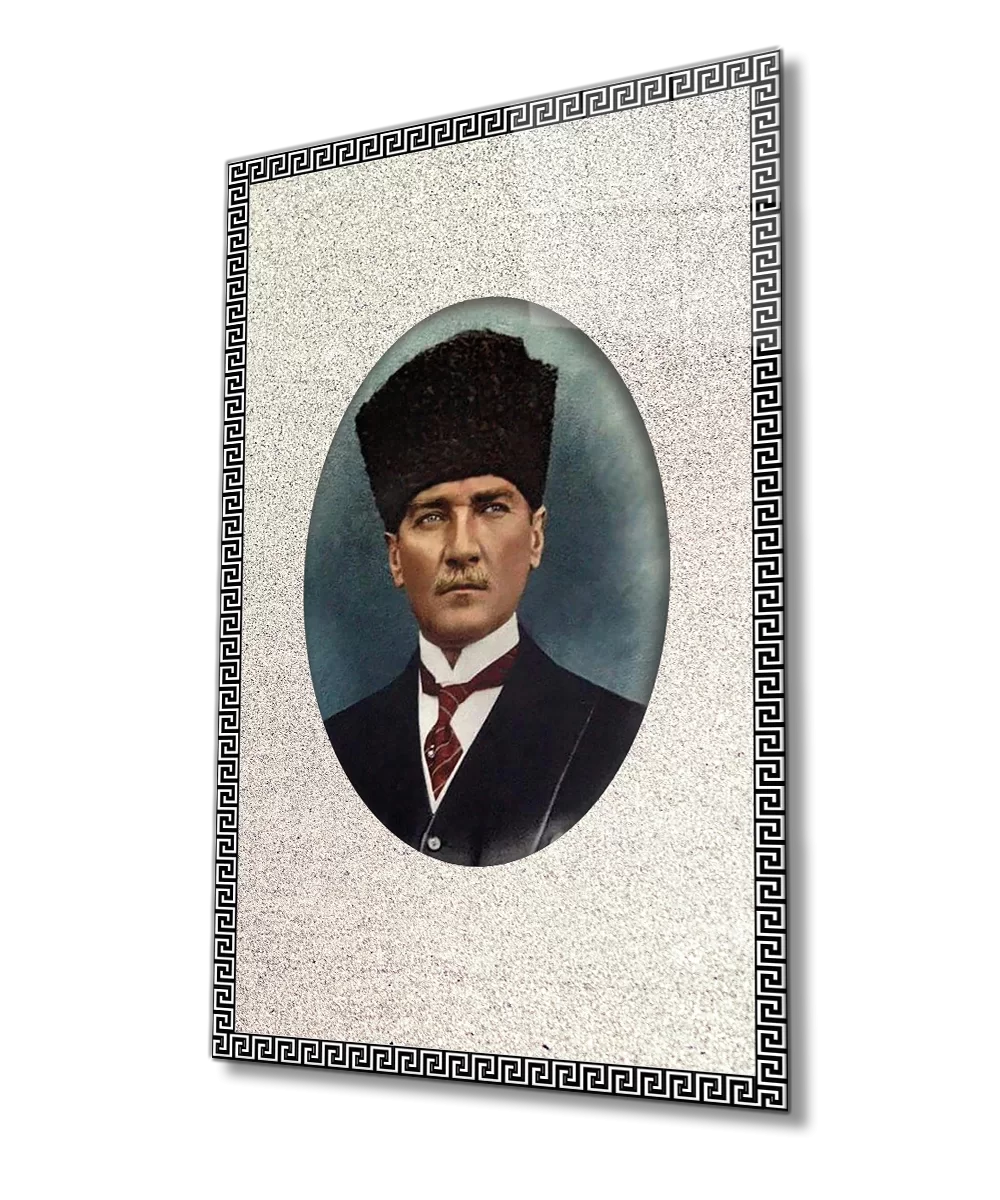 Framed Ataturk Glass Painting