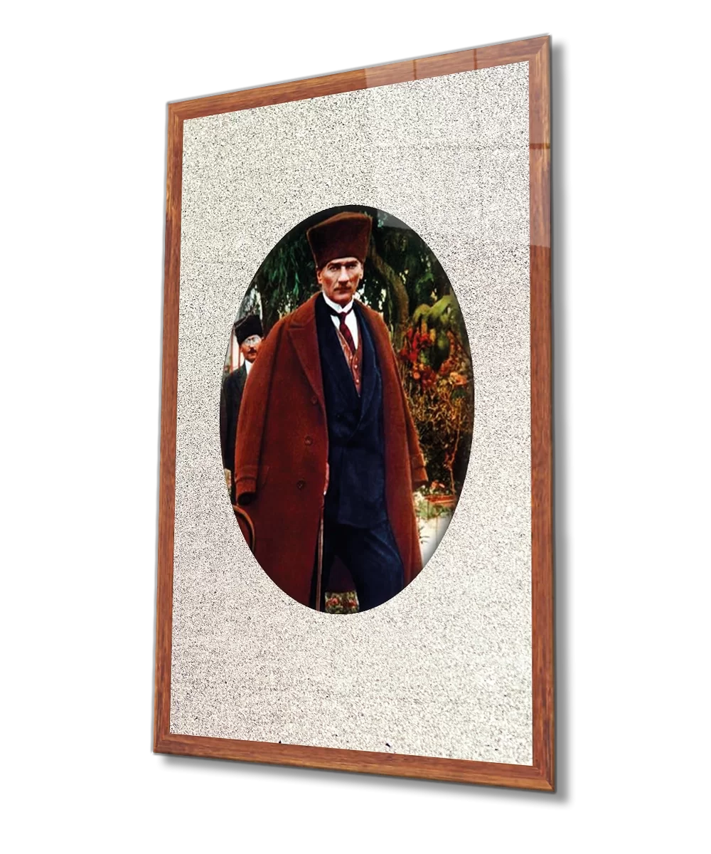 Framed Ataturk Glass Painting