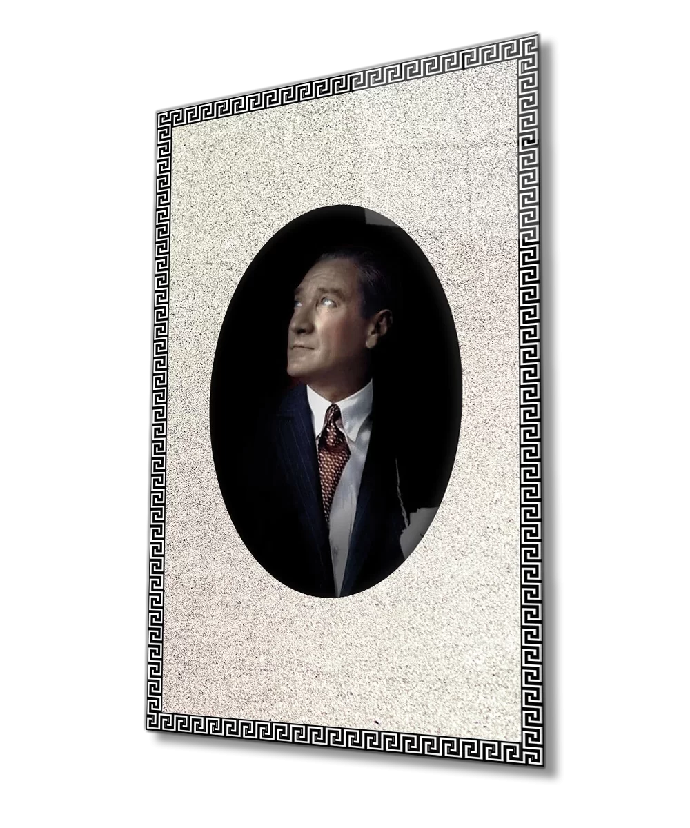 Framed Ataturk Glass Painting