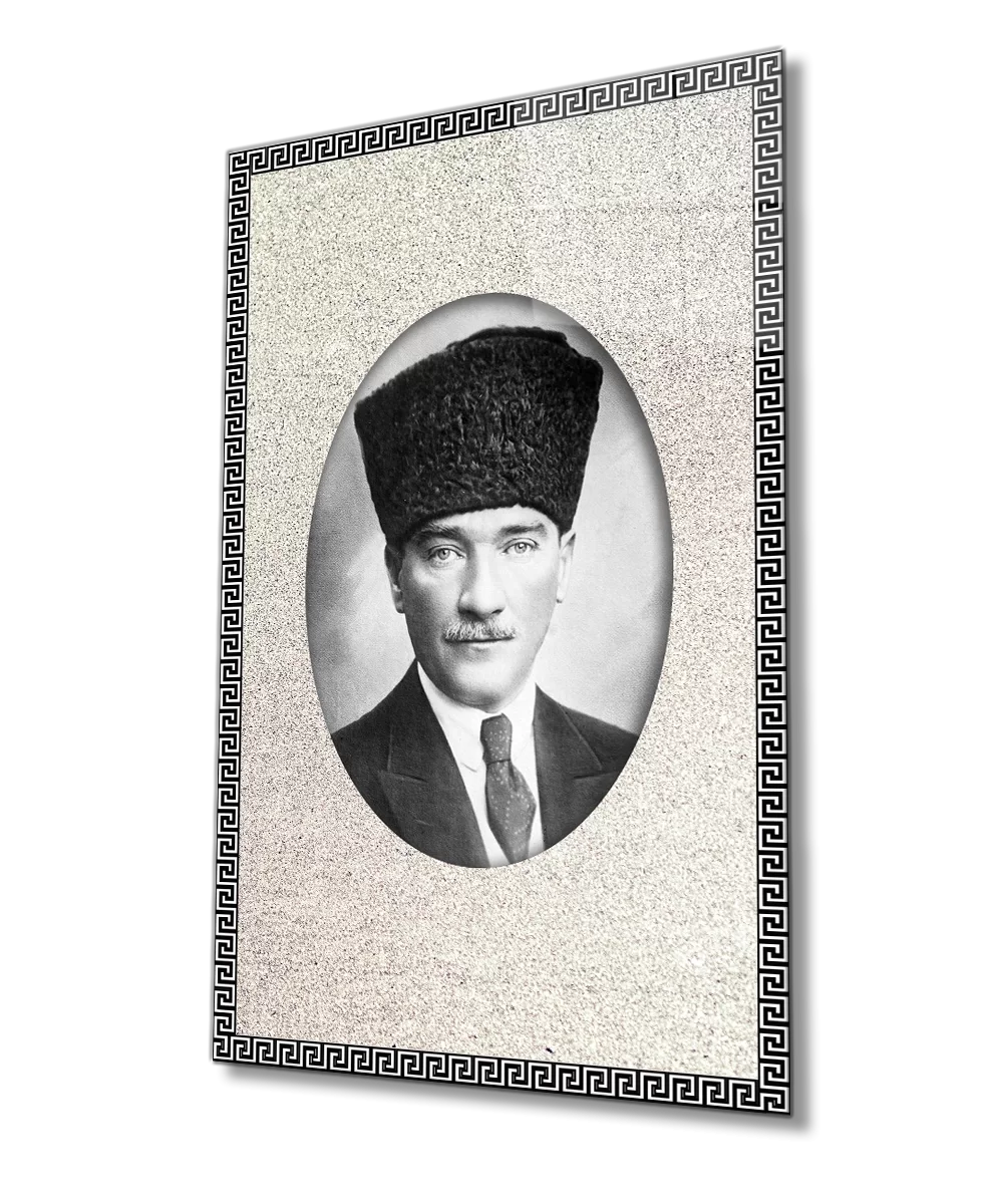 Framed Ataturk Glass Painting