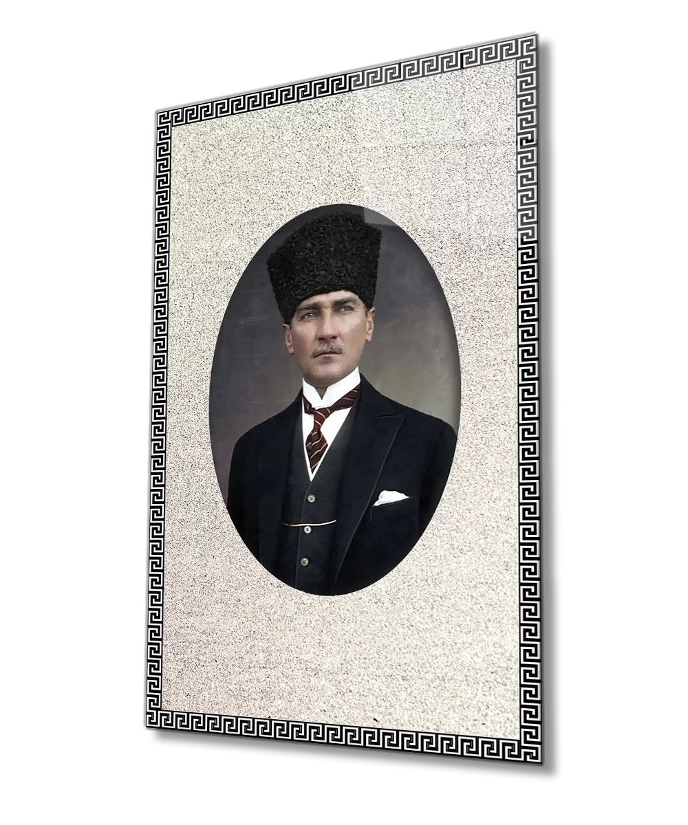 Framed Ataturk Glass Painting