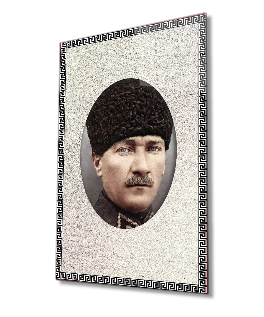 Framed Ataturk Glass Painting