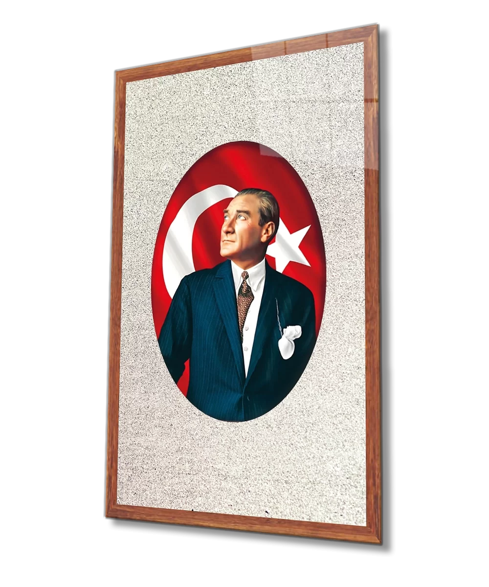 Framed Ataturk Glass Painting