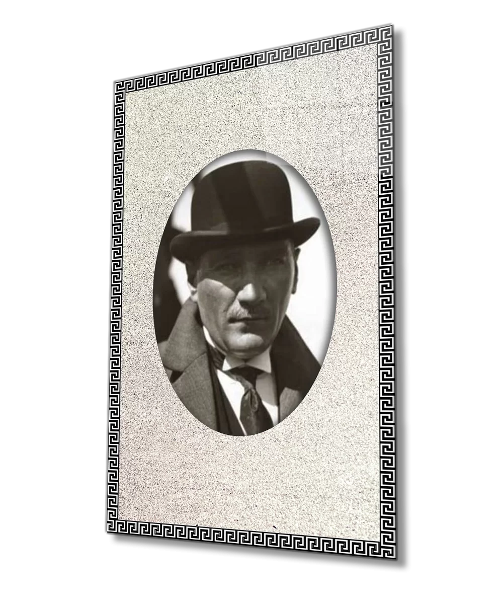 Framed Ataturk Glass Painting